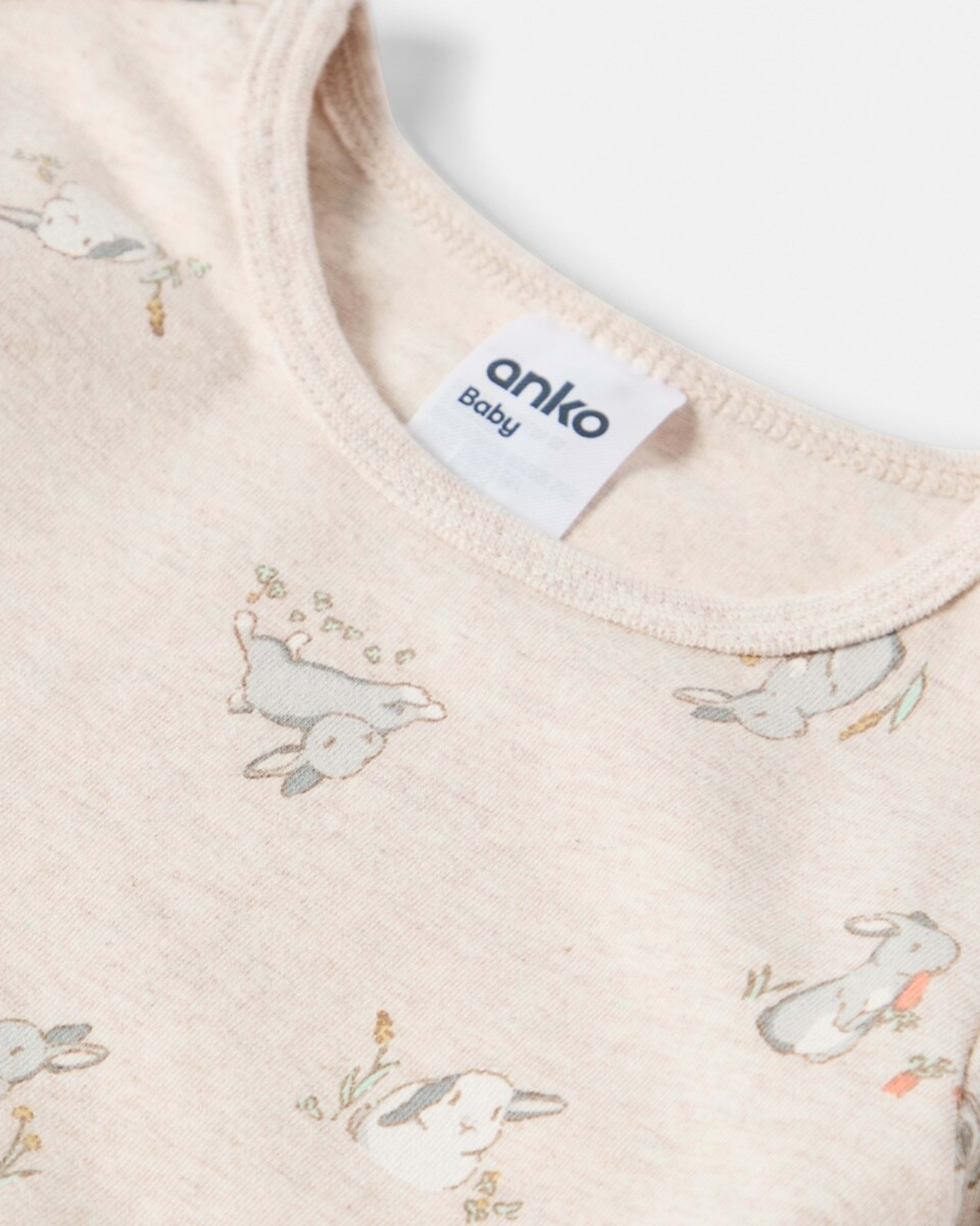 3 Long Sleeve Print Bodysuit Bge Bunny, 3 of 3