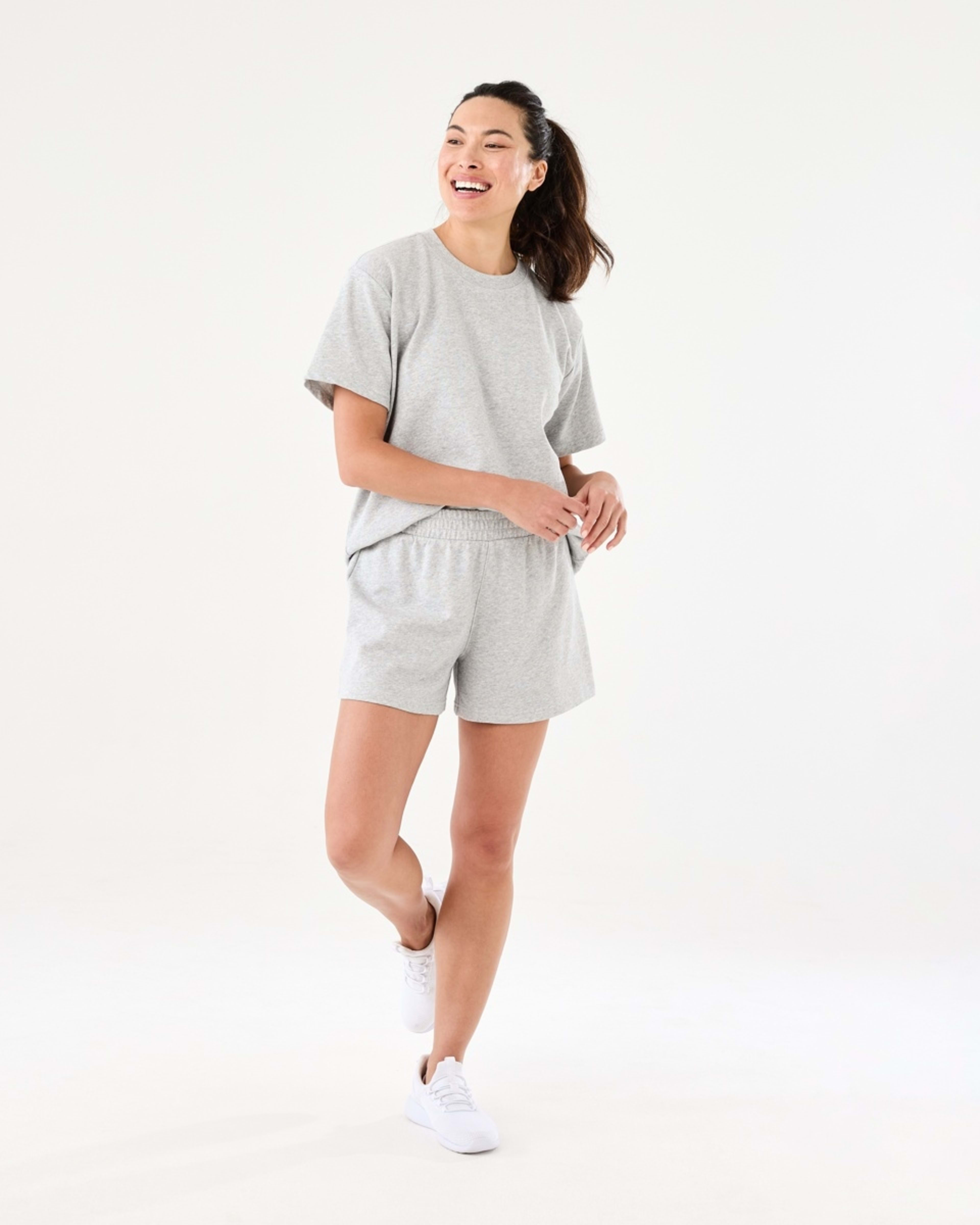 6 Active Womens Terry Everyday Shorts Grey Marle, 6 of 6