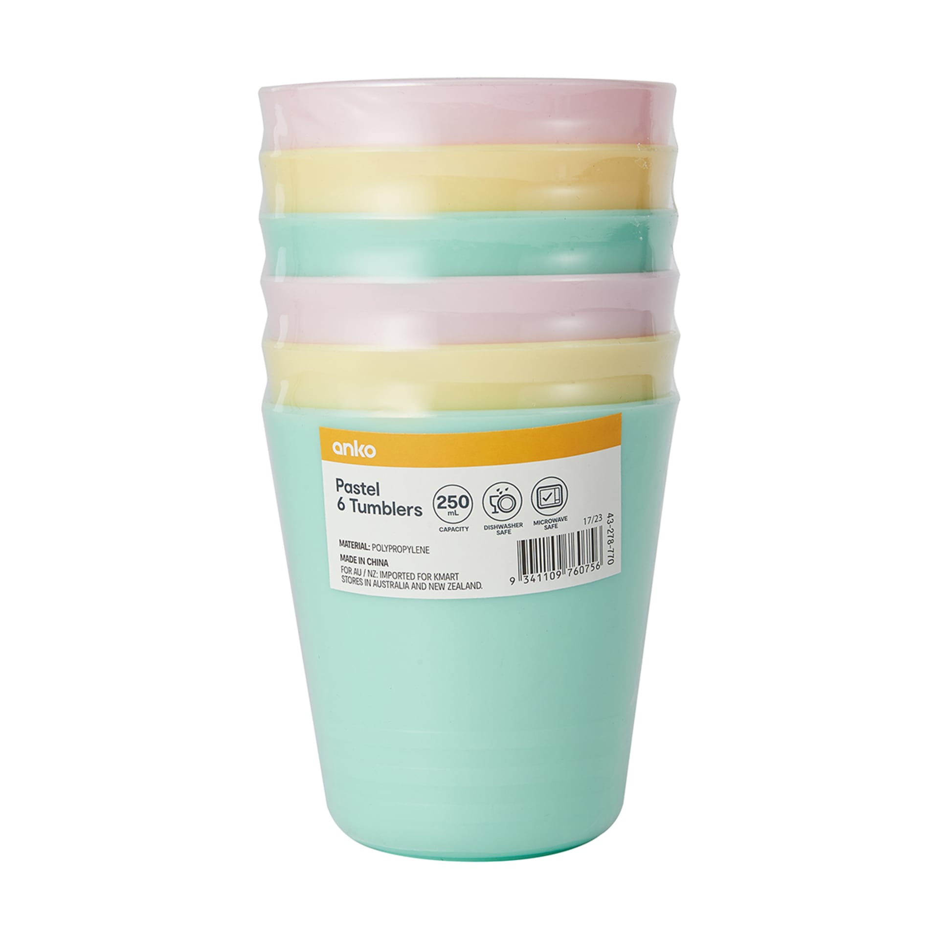 6 Pastel Tumblers Kmart