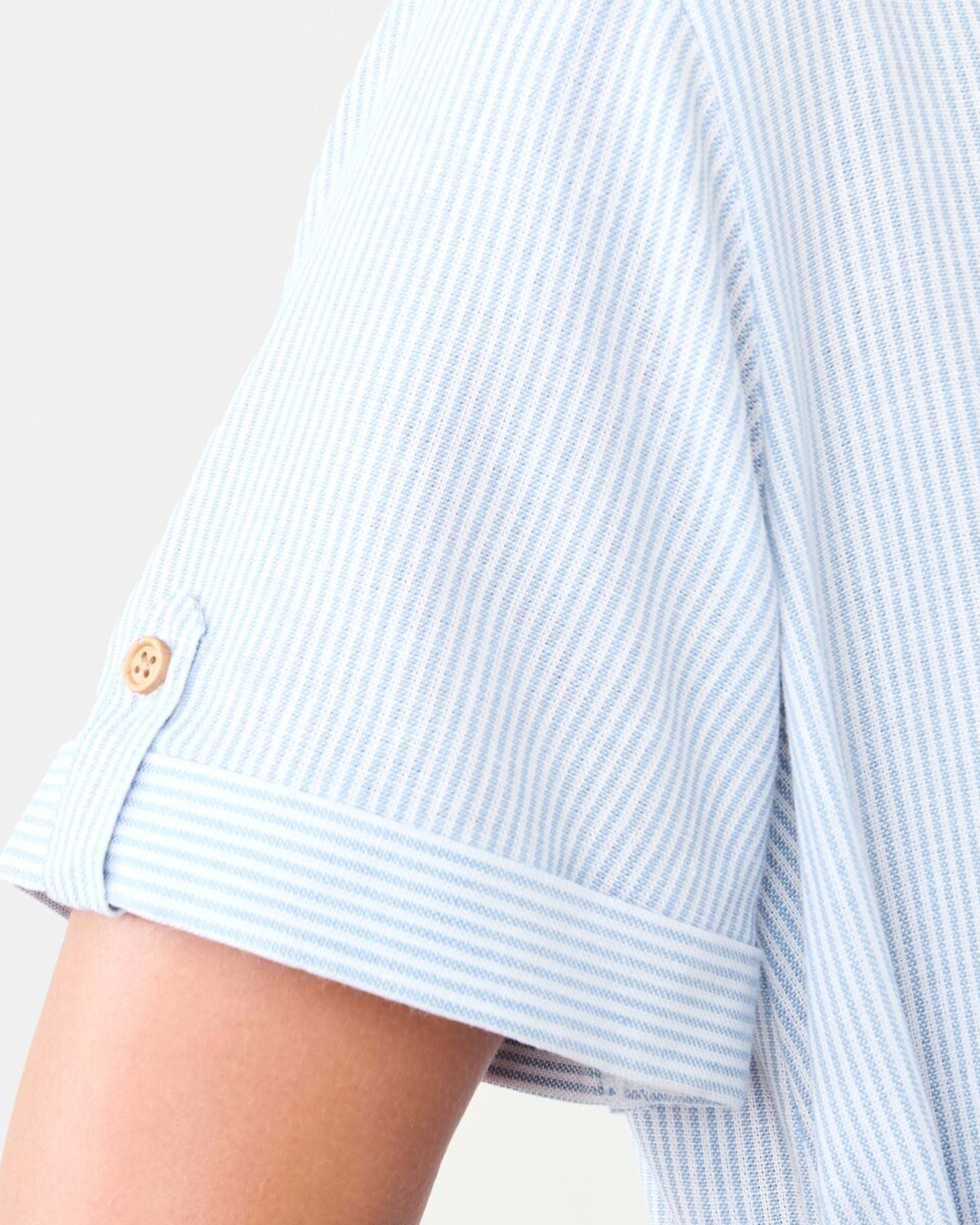 6 Short Sleeve Button Front Shirt Mini Dress Lia Stripe, 6 of 8