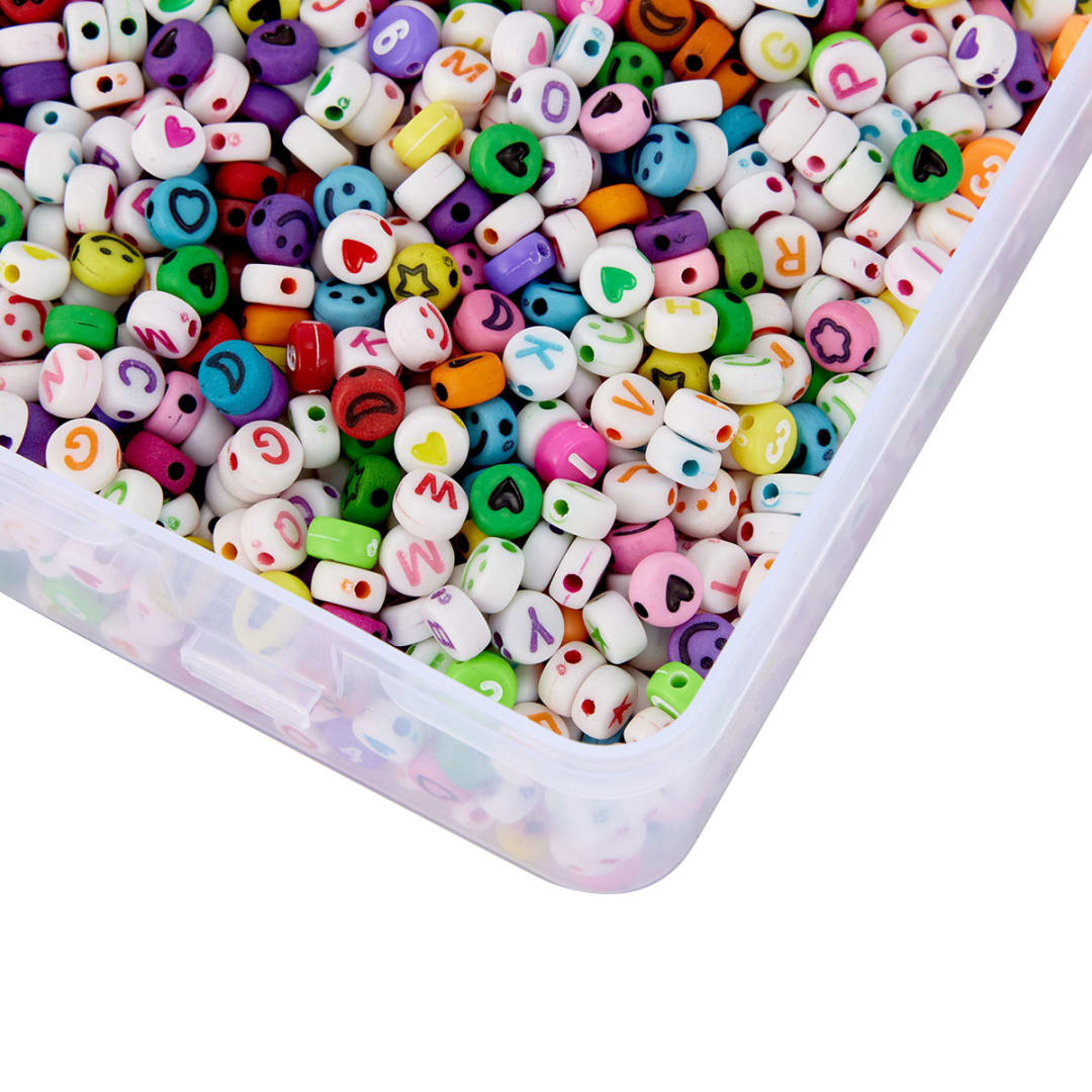 Assorted Shape and Alphabet Beads Set Brights Kmart