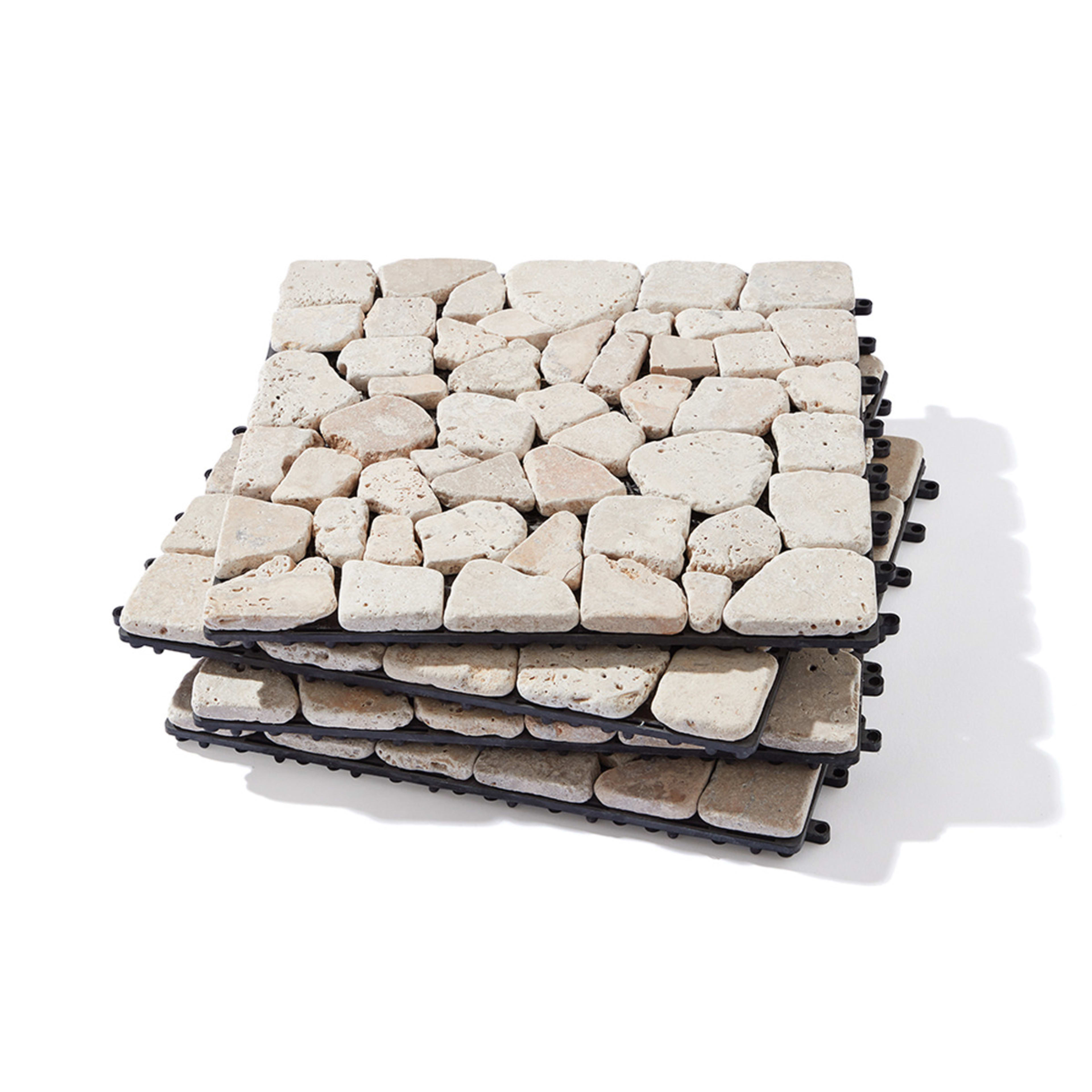 4 Pack Light Stone Decking Tiles Kmart