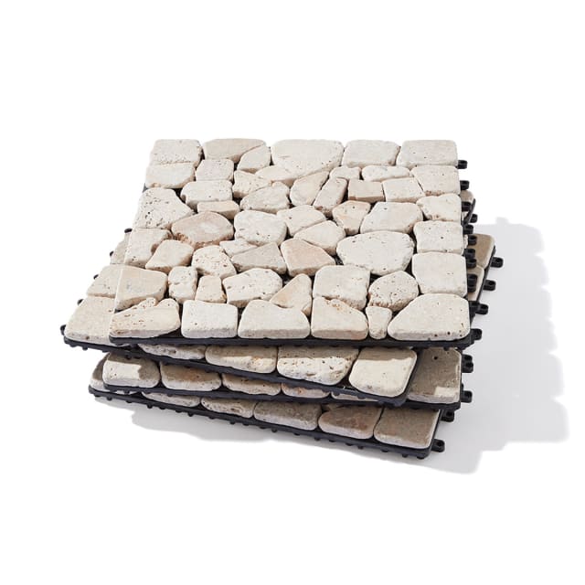 4 Pack Light Stone Decking Tiles Kmart