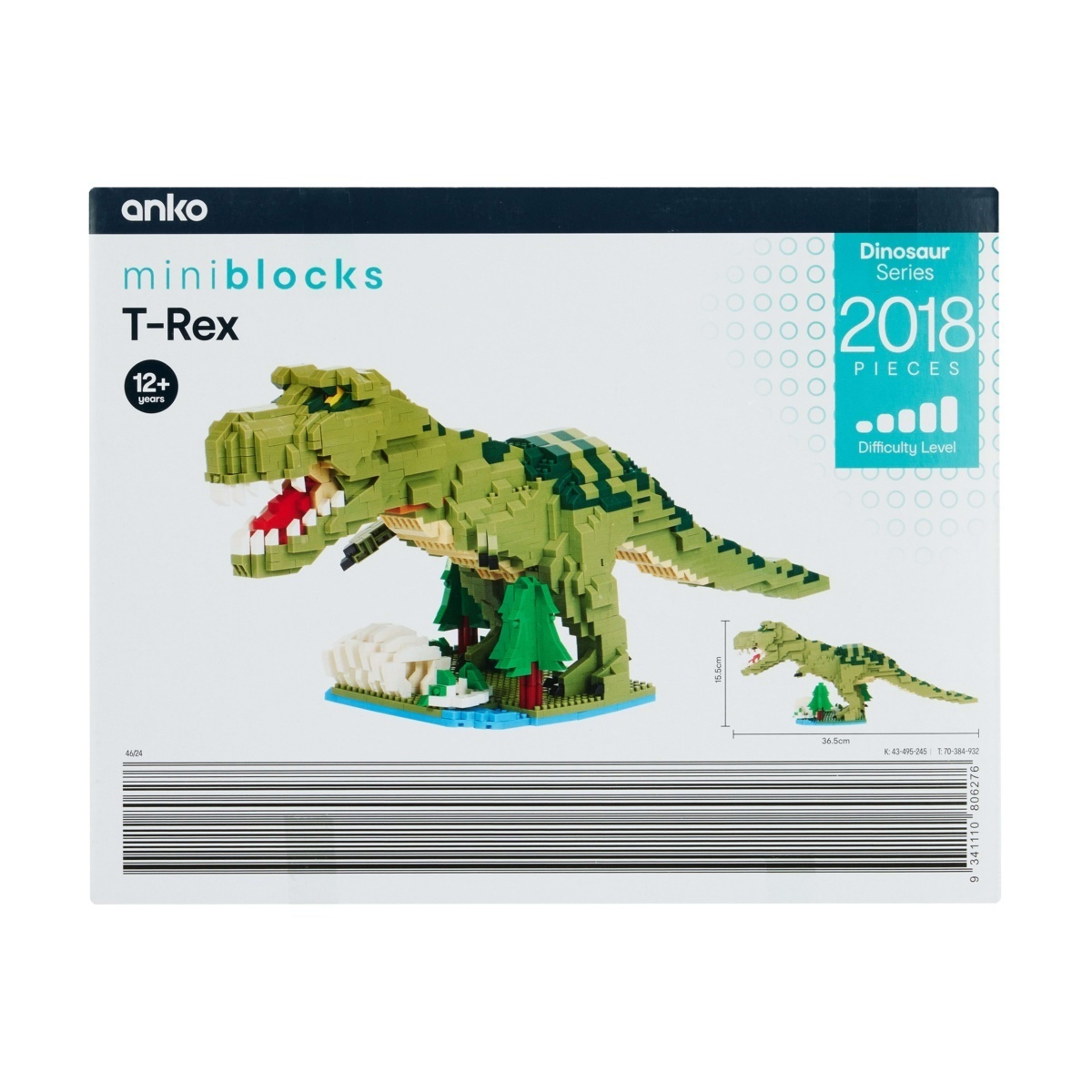 3 2018 Piece Mini Blocks Dinosaur Series: T-Rex, 3 of 3