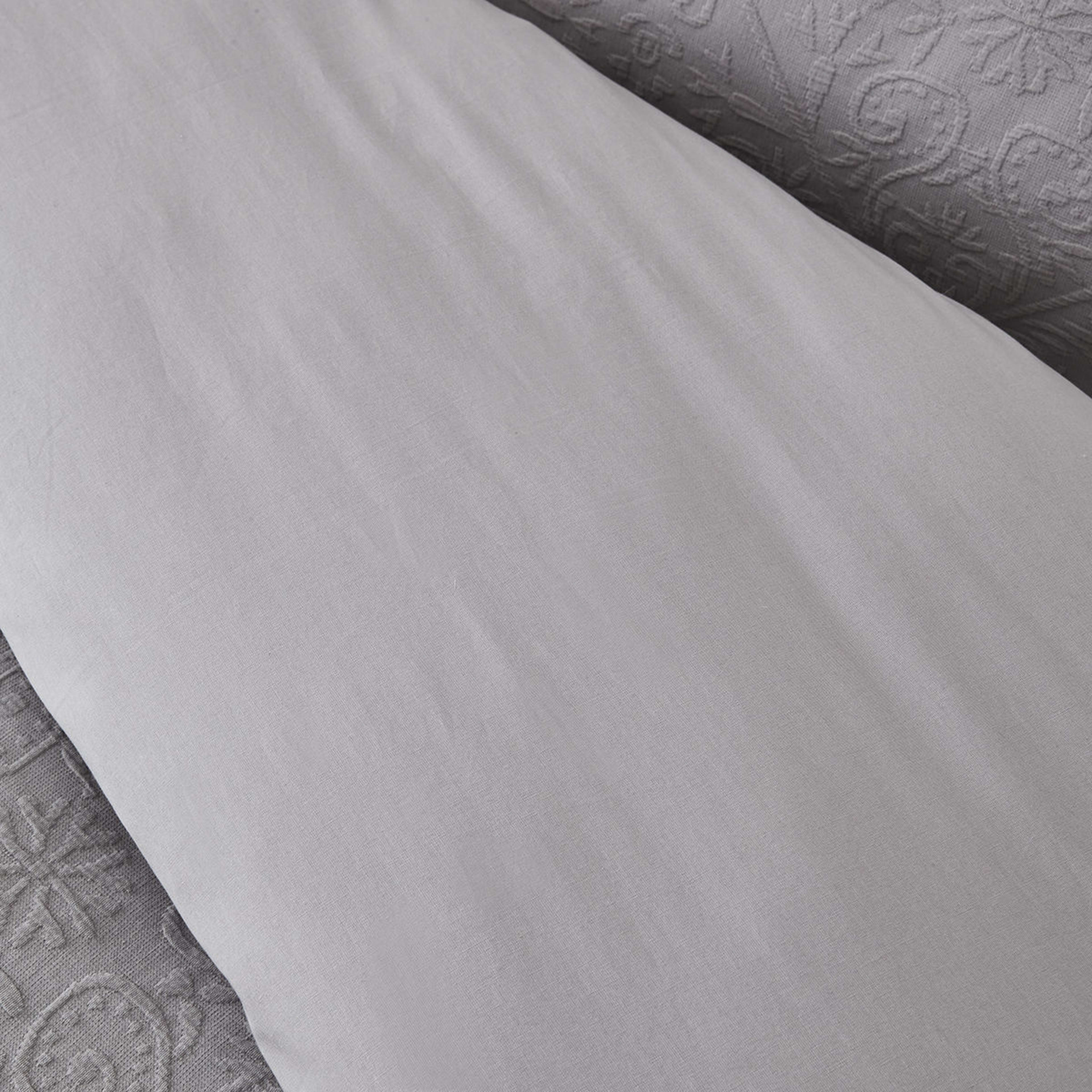4 Giselle Cotton Quilt Cover Set - Double Bed, Grey, 4 of 5