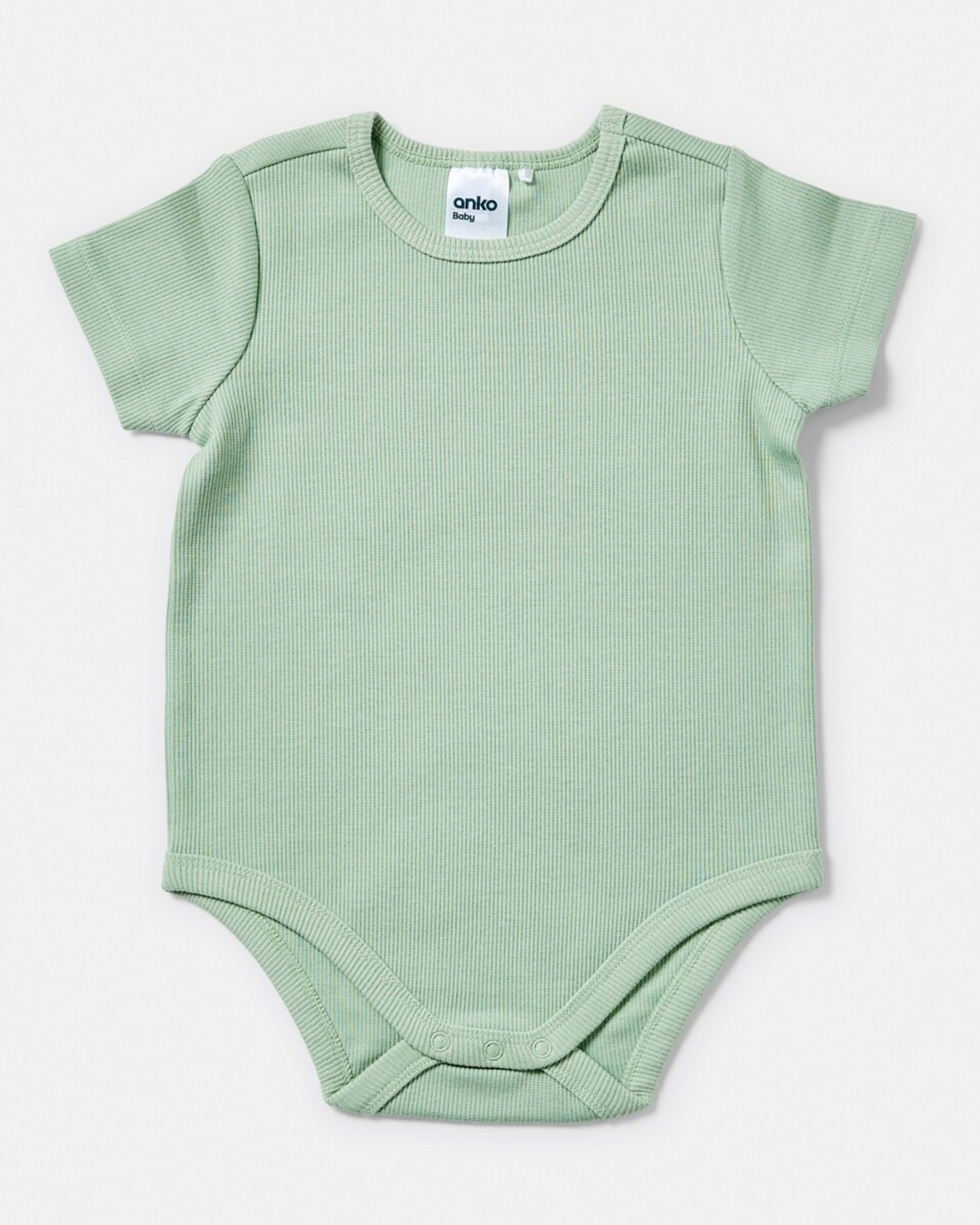 4 3 Pack Short Sleeve Print Bodysuits GREEN DINOS, 4 of 8