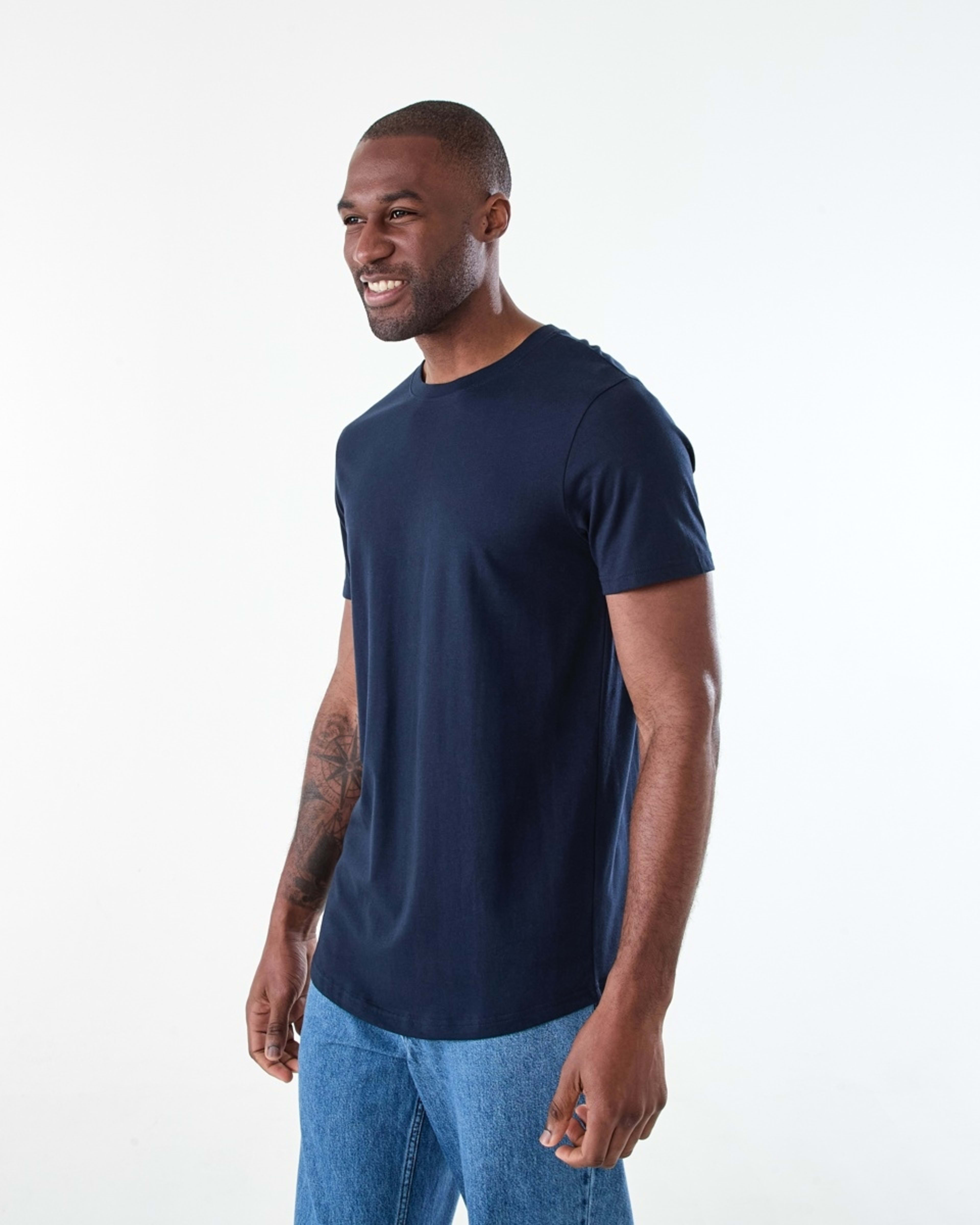 2 Australian Grown Cotton Longline T-shirt SKY CAPTAIN, 2 of 6