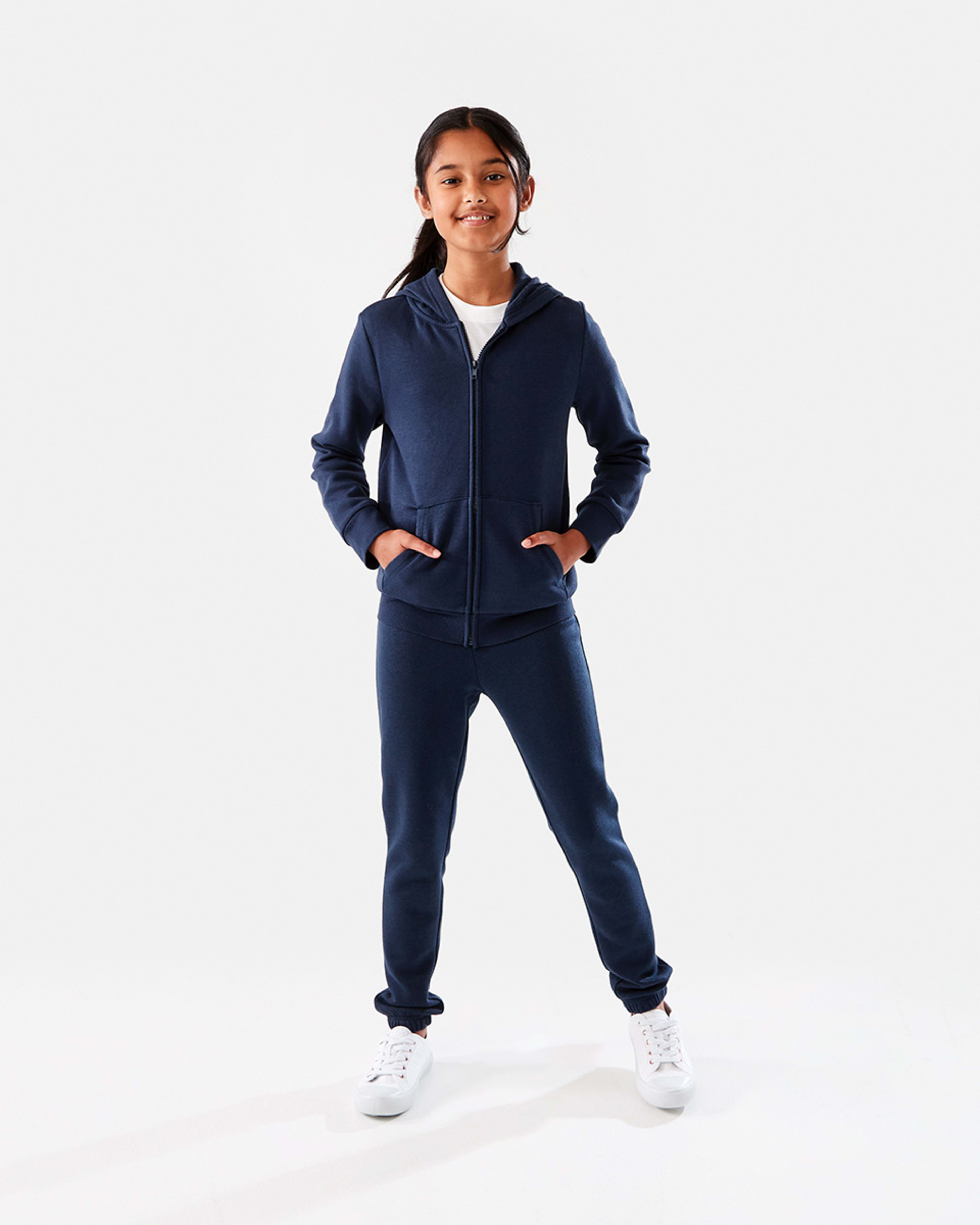 7 Basic Zip Through Hoodie Dress Blue, 7 of 10