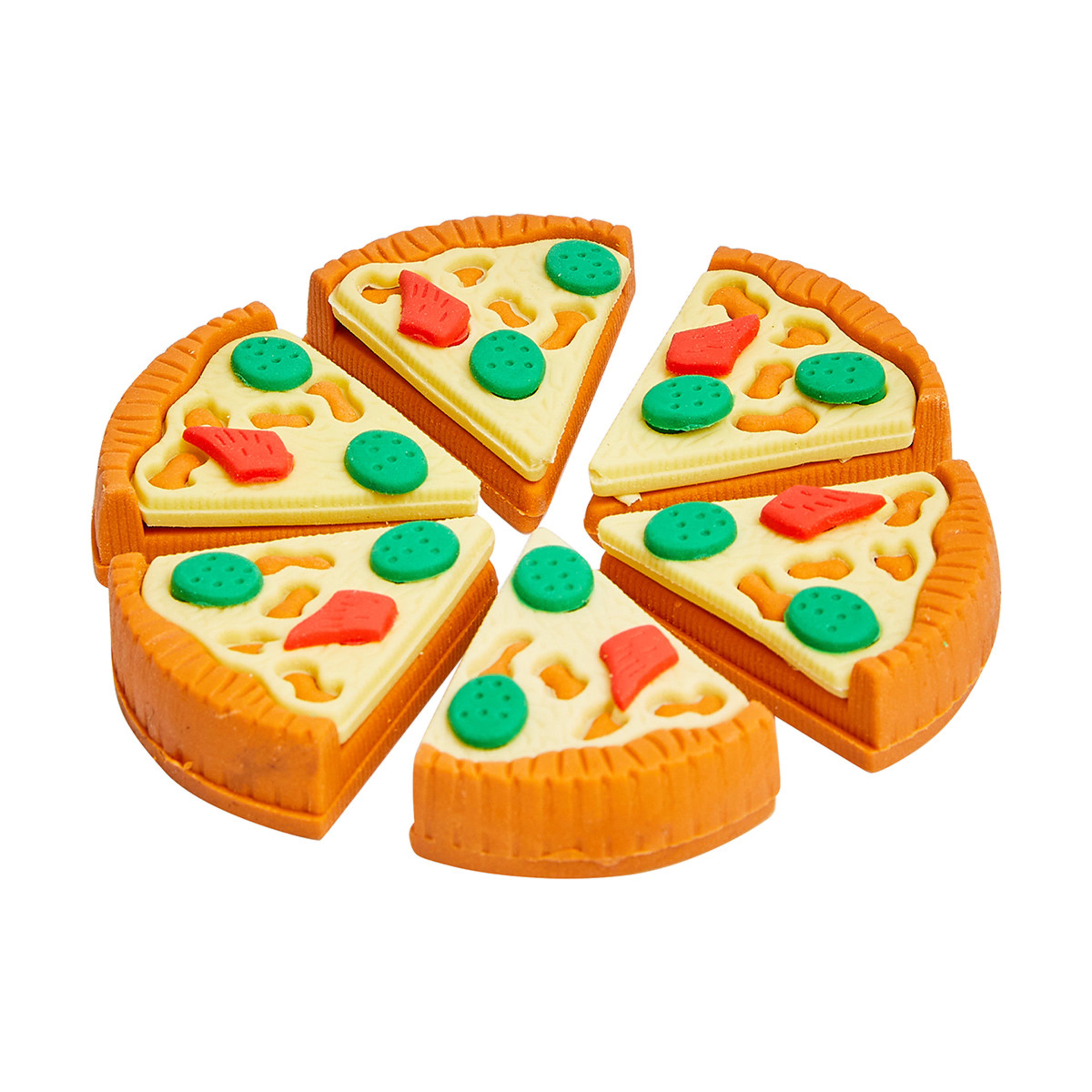 6 Pack Pizza Erasers Kmart