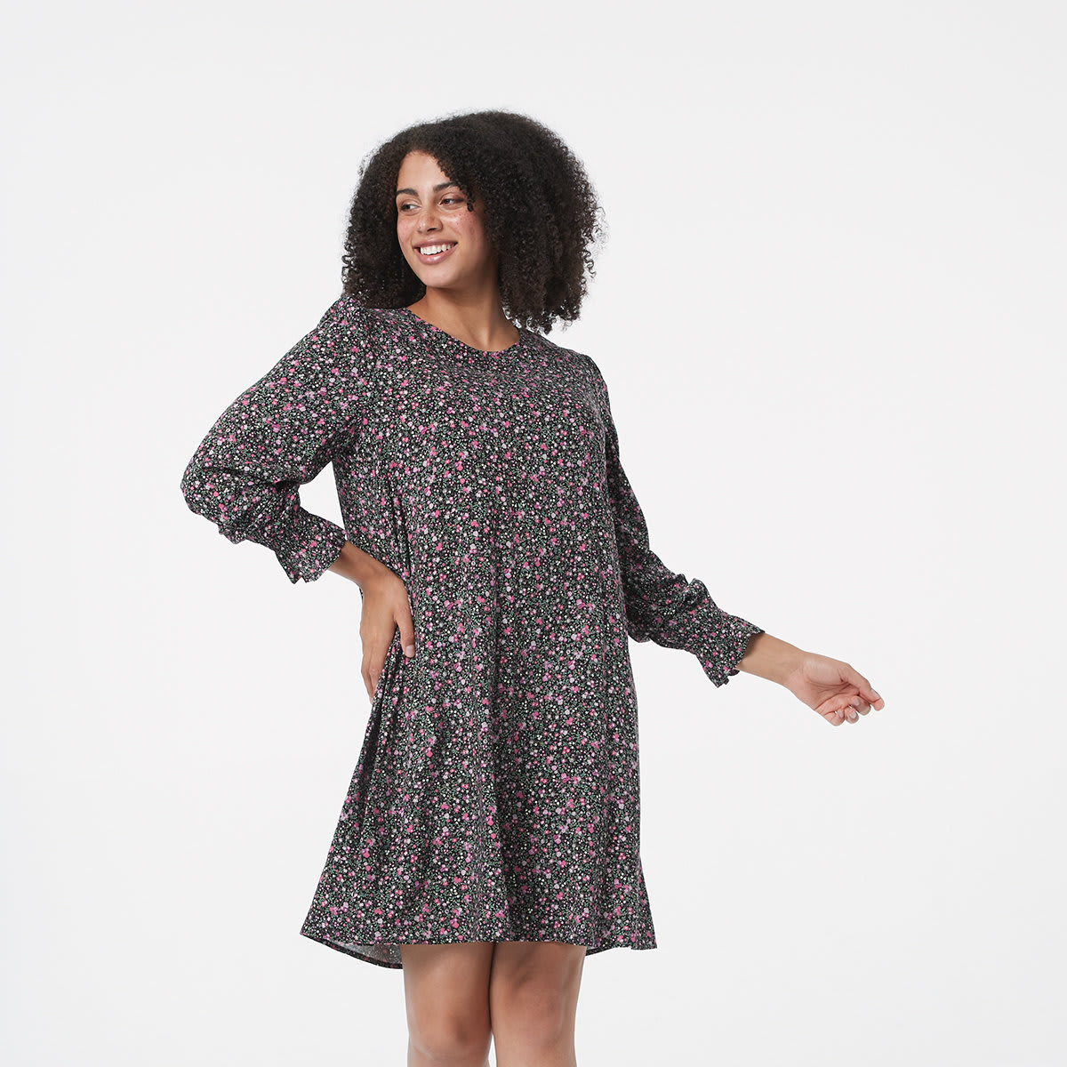 Long Sleeve A-Line Dress - Kmart