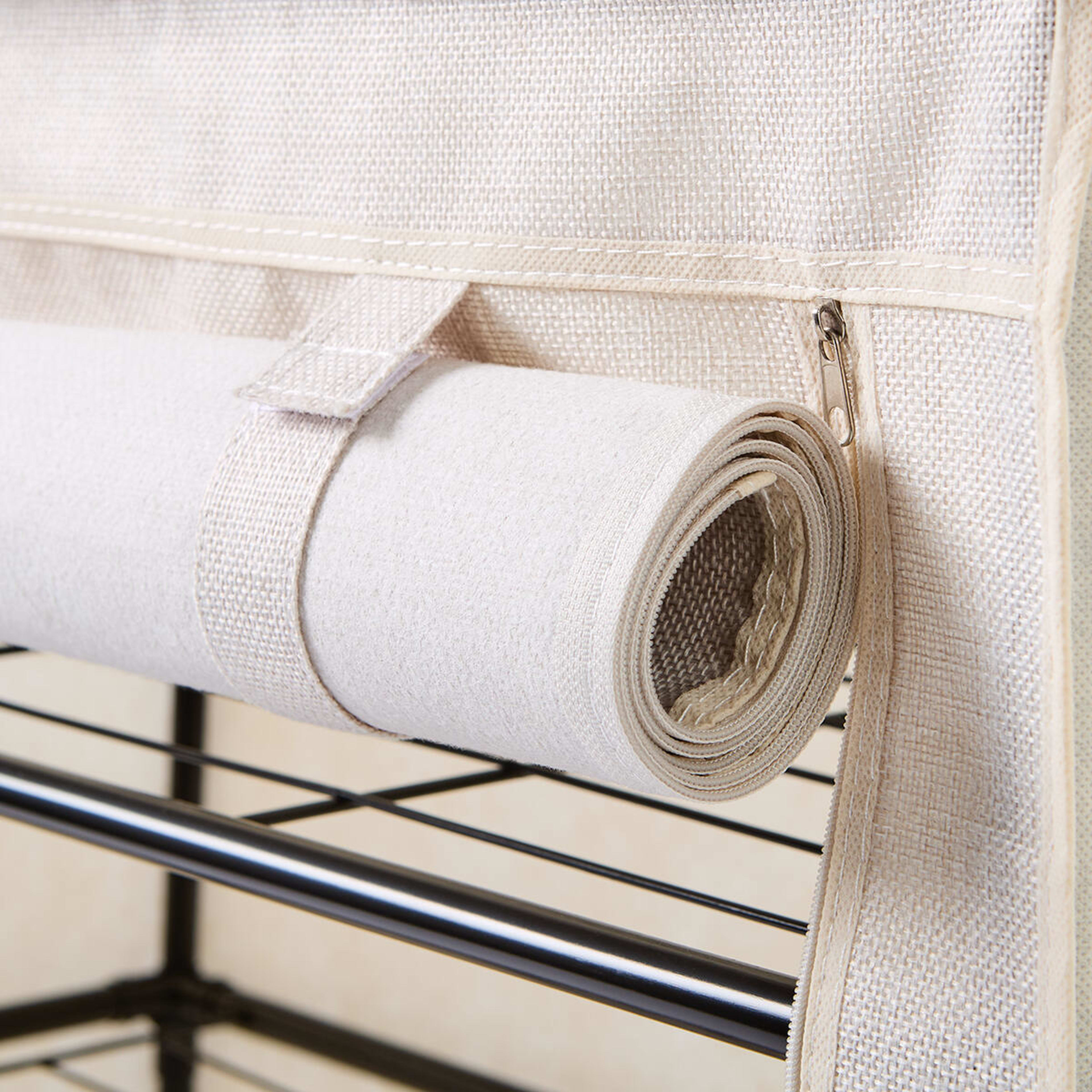 9 Linen Look Covered Shoe Rack, 9 of 10