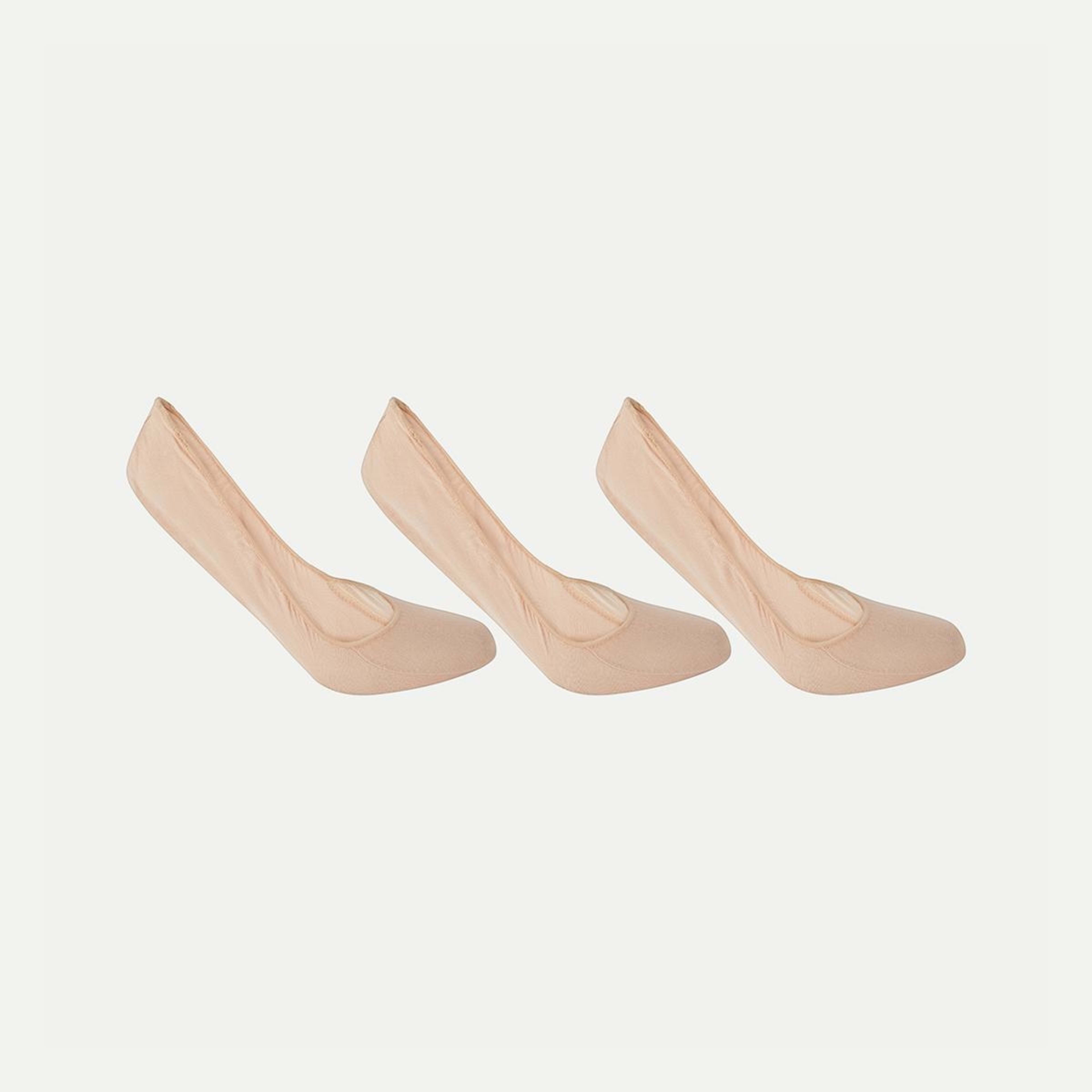 2 3 Pack Cushioned Footlets Beige, 2 of 3