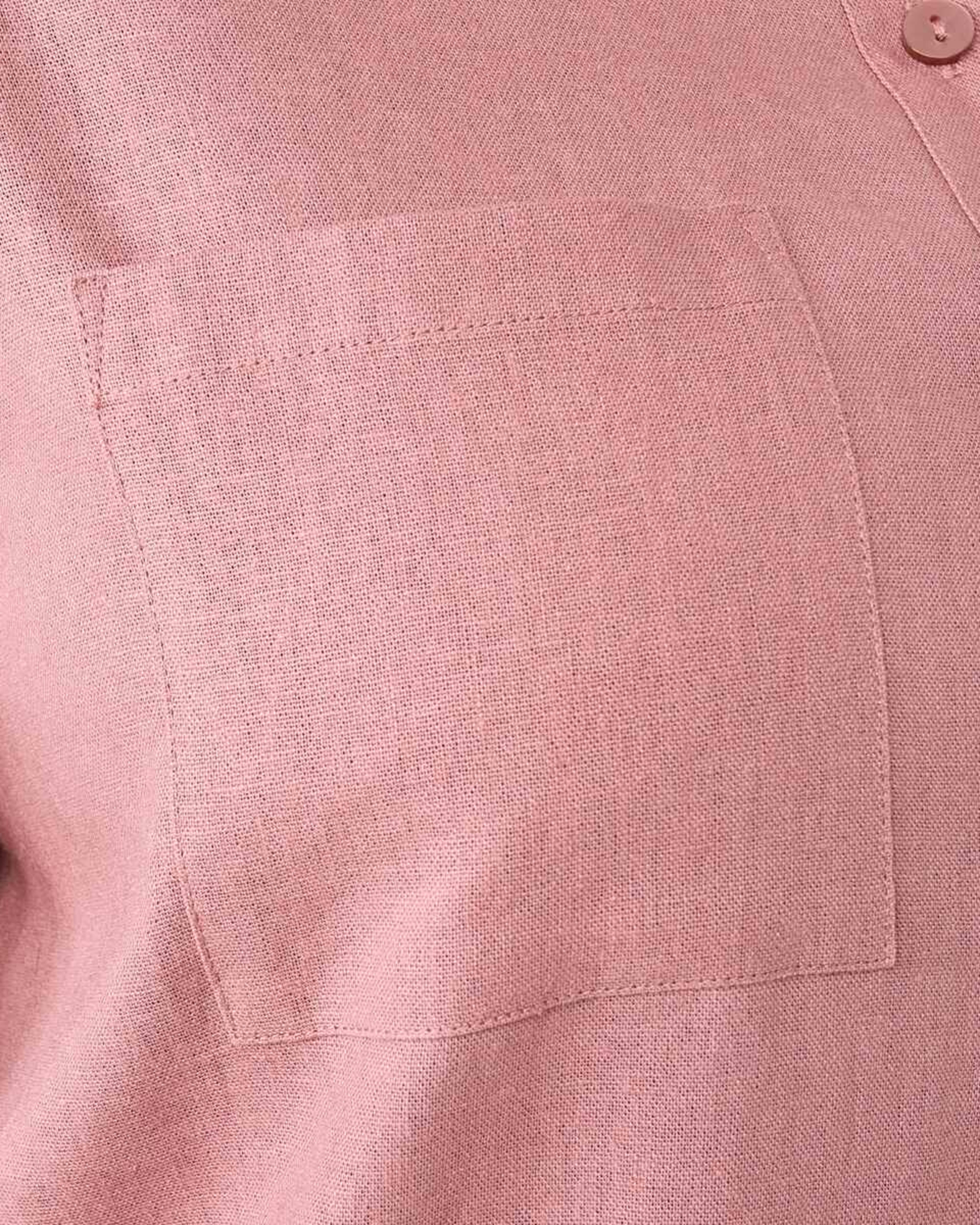6 Long Sleeve Linen Blend Shirt Soft Red, 6 of 8