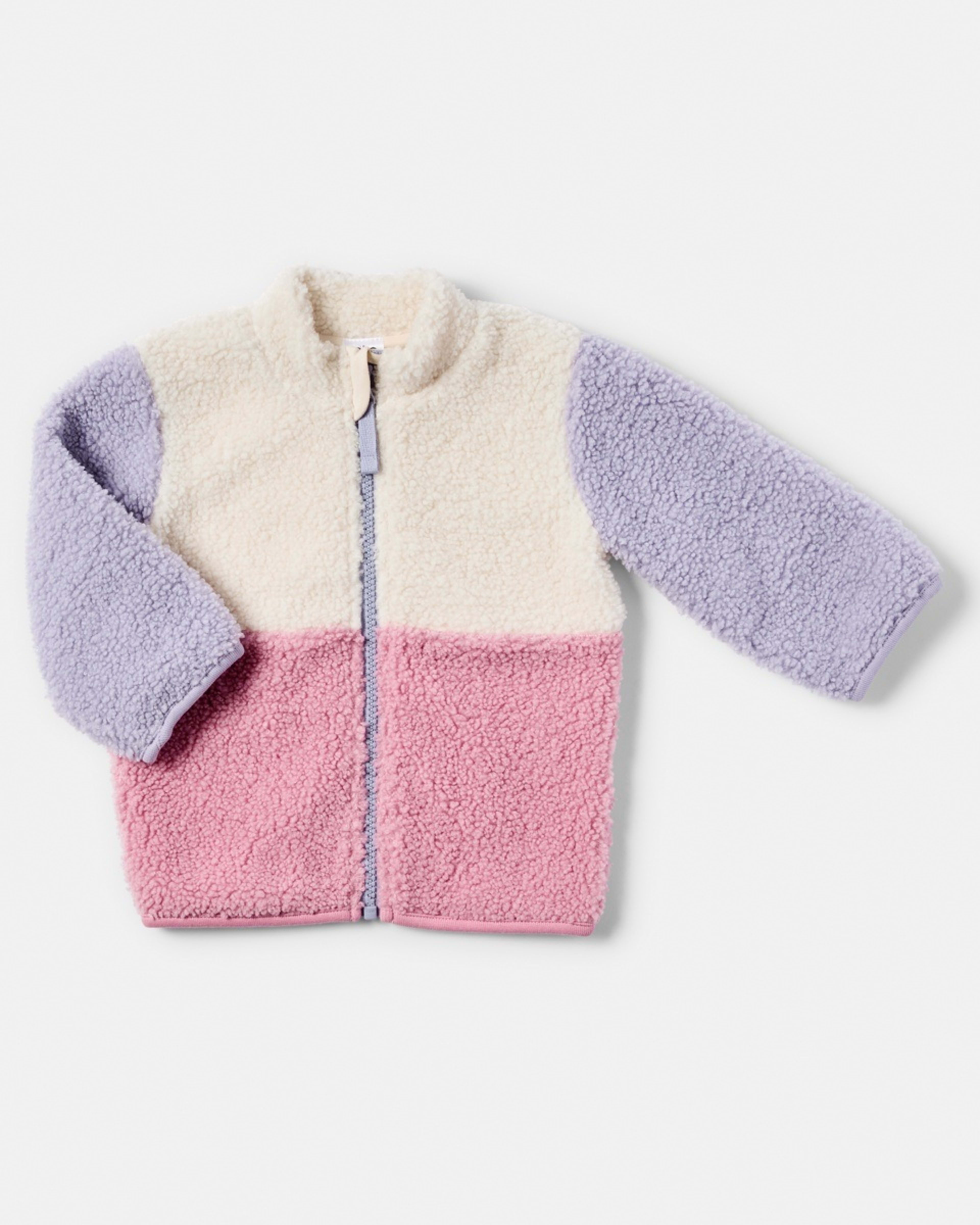 1 Colour Block Sherpa Jacket Colour Block