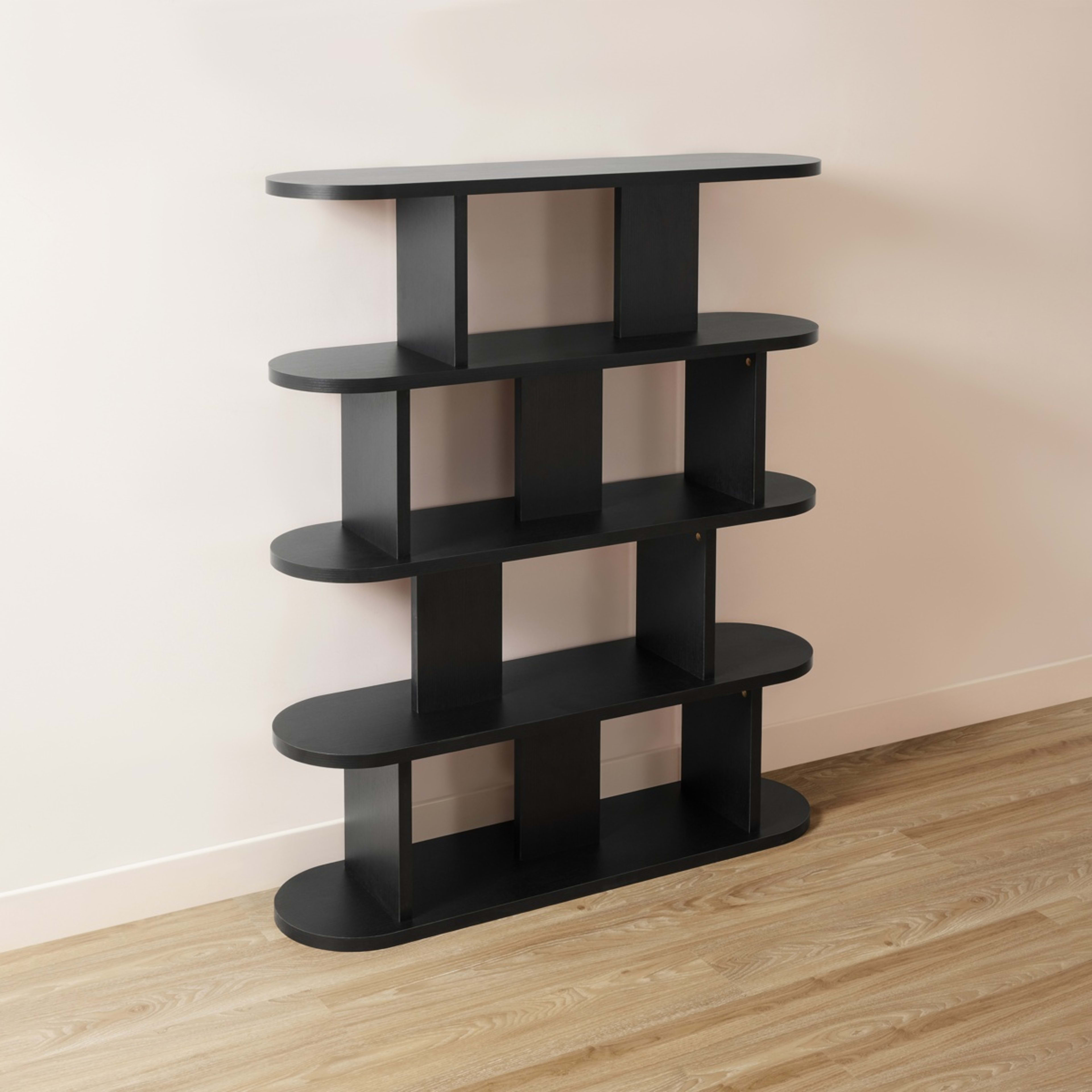 4 5 Tier Lozenge Bookshelf - Black, 4 of 6