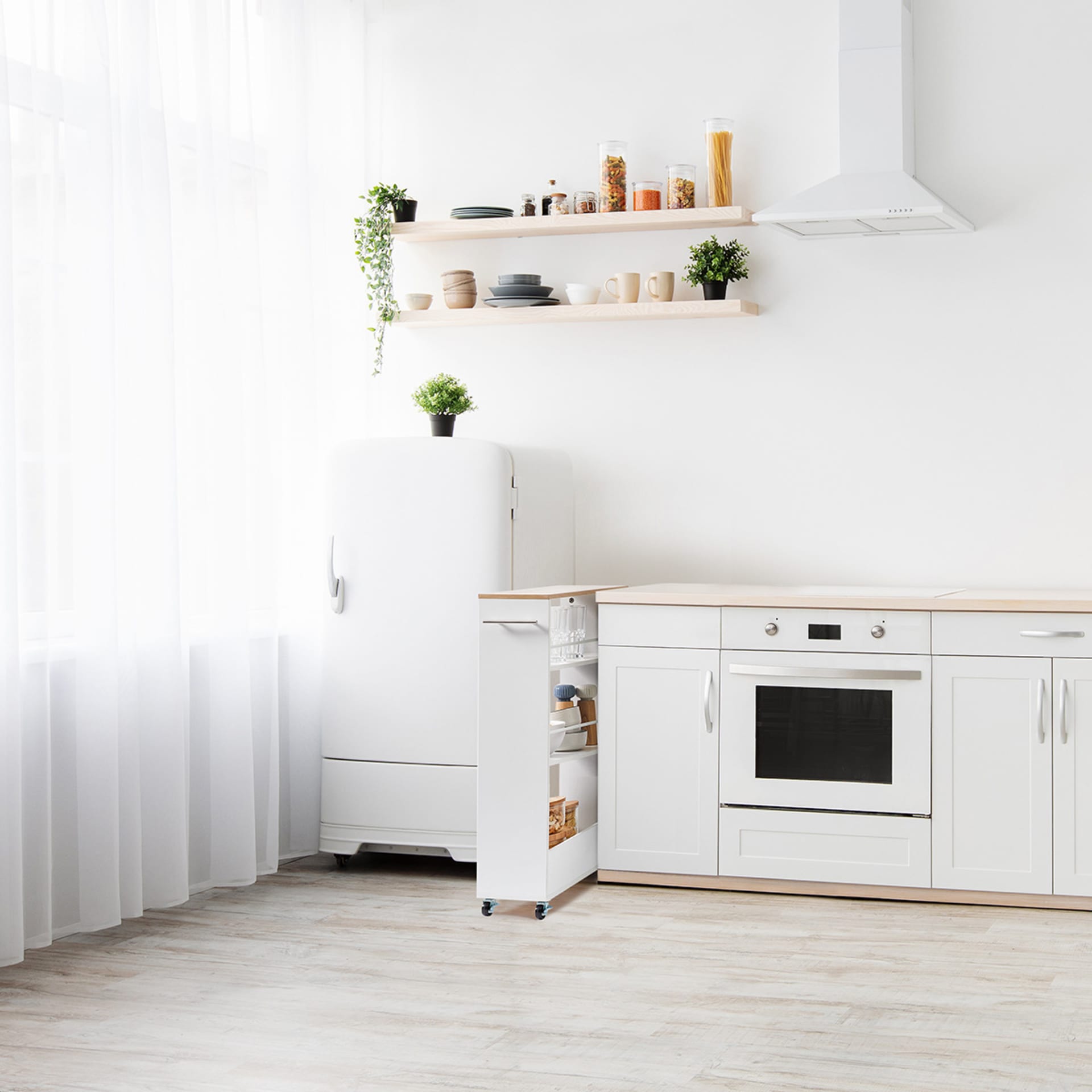 White Slimline Trolley Kmart