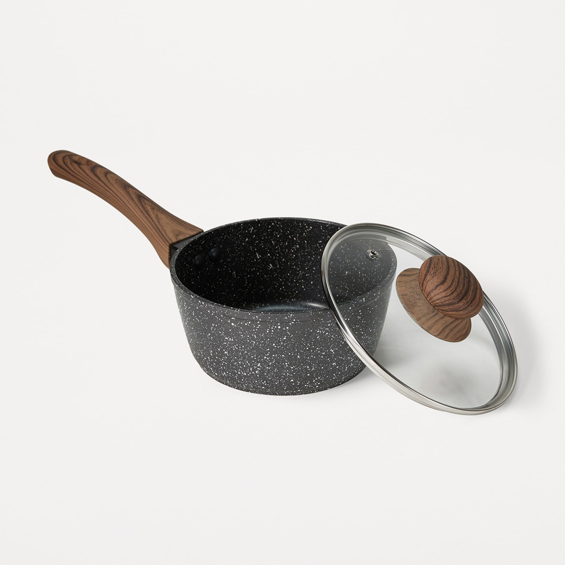 16cm Wood Look Handle Saucepan Kmart
