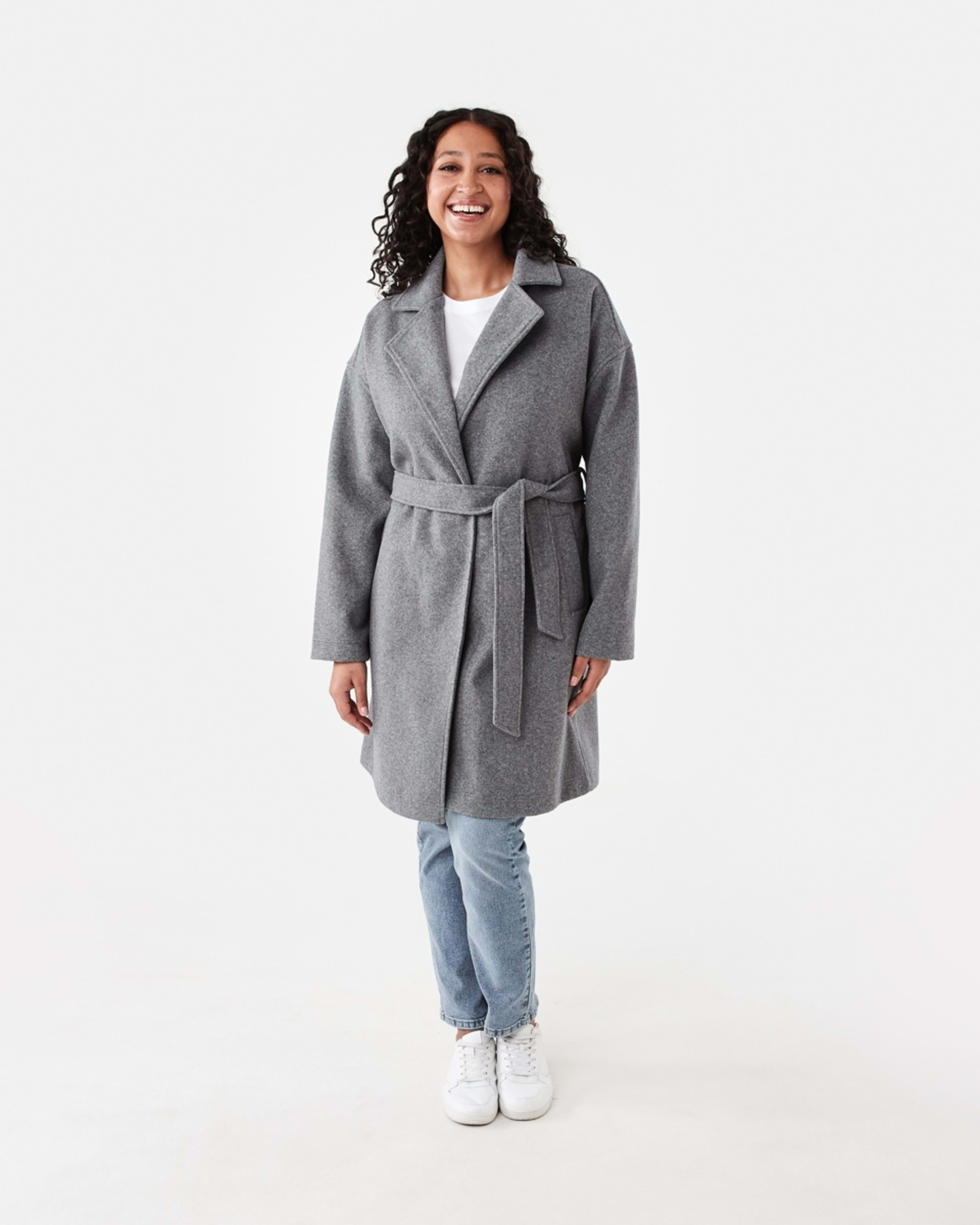 9 Oversized Coat with Belt Char Marle, 9 of 9