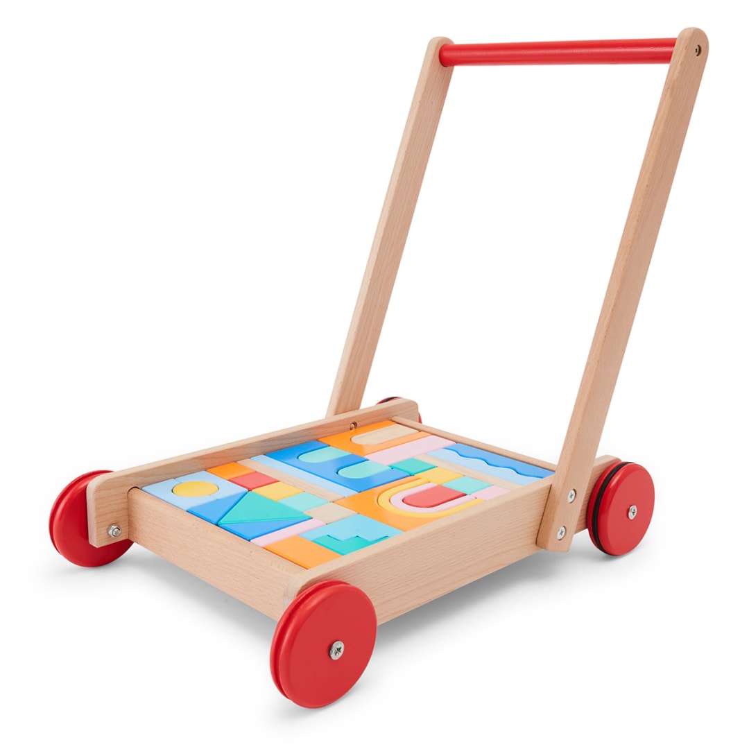 34 Piece Wooden Blocks Wagon Kmart