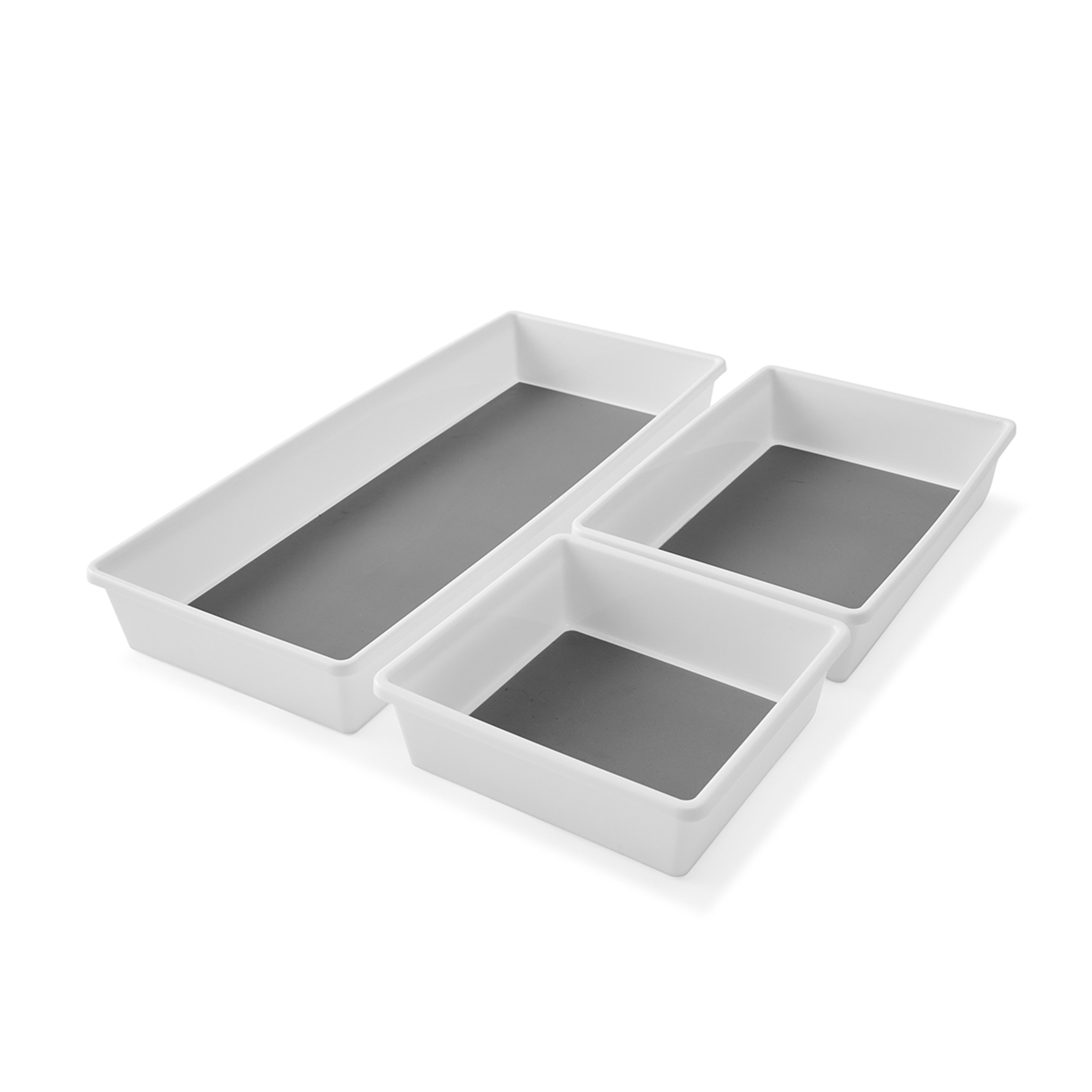 3 3 Pack White Drawer Organisers, 3 of 10