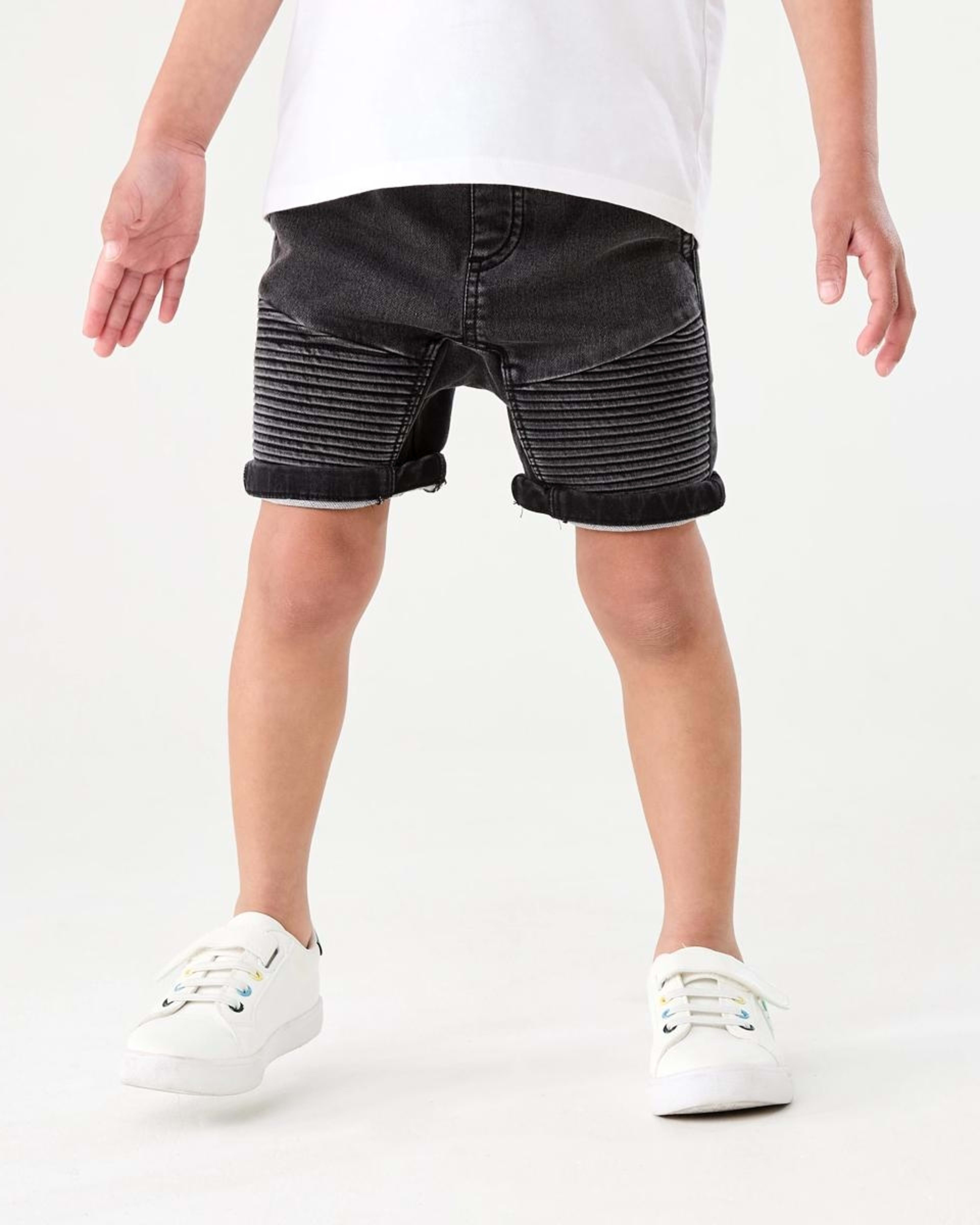 1 Moto Denim Shorts BLACK WASH, 1 of 7