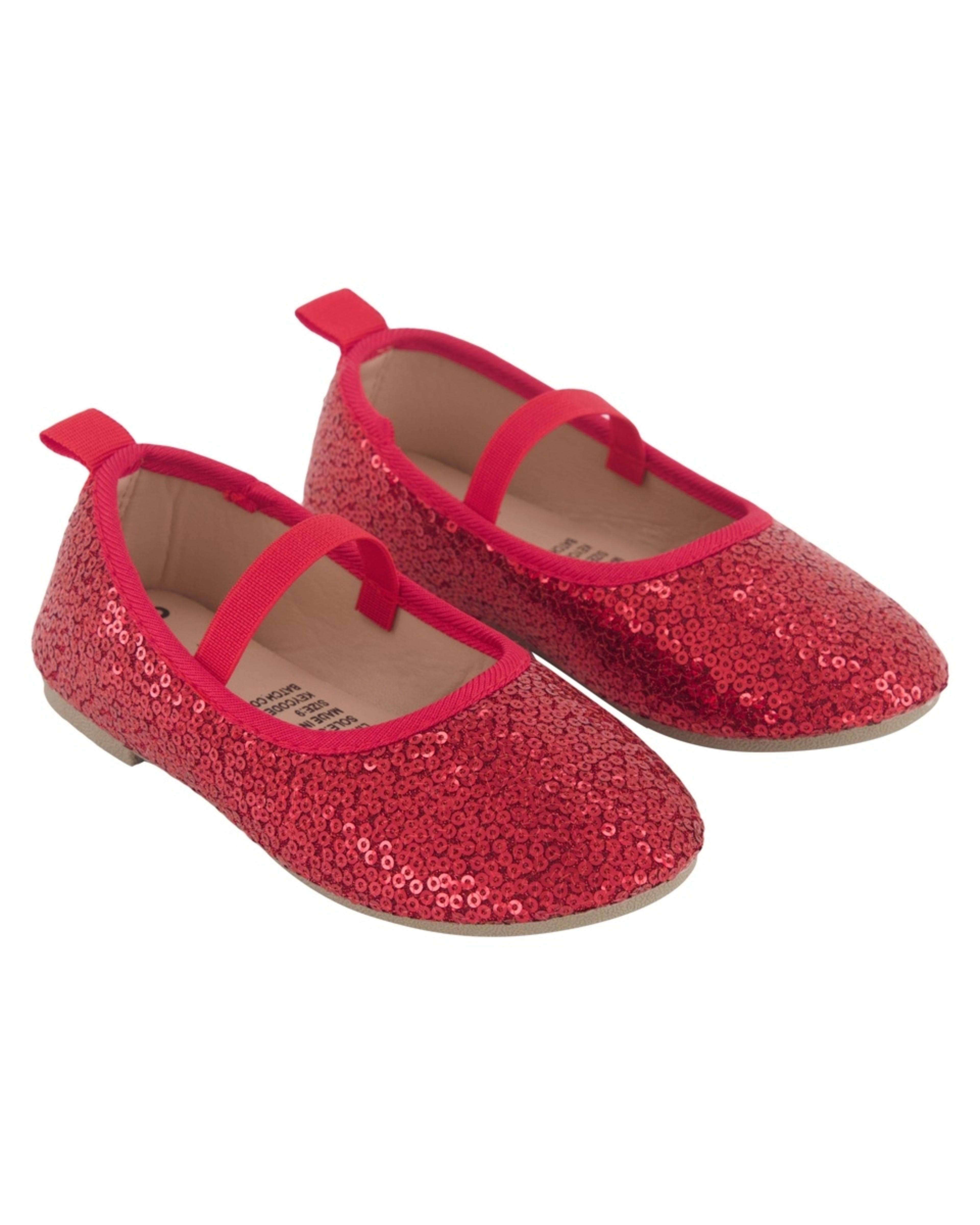 4 Junior Sequin Flats RED SEQUIN, 4 of 5