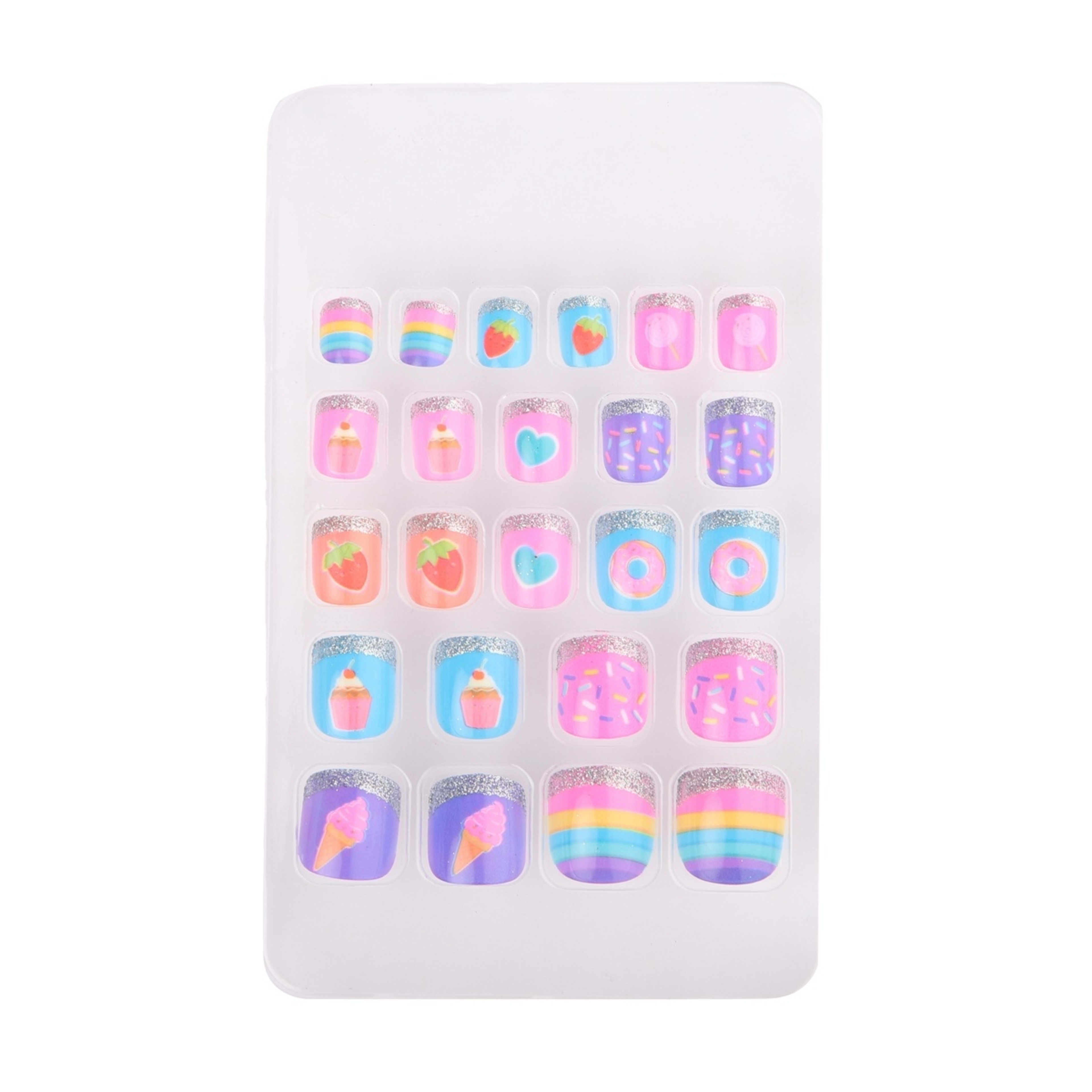 2 BYS Mini Me 24 Pack Press on Nails - Fun-dae Sweets, Square Shape, 2 of 2