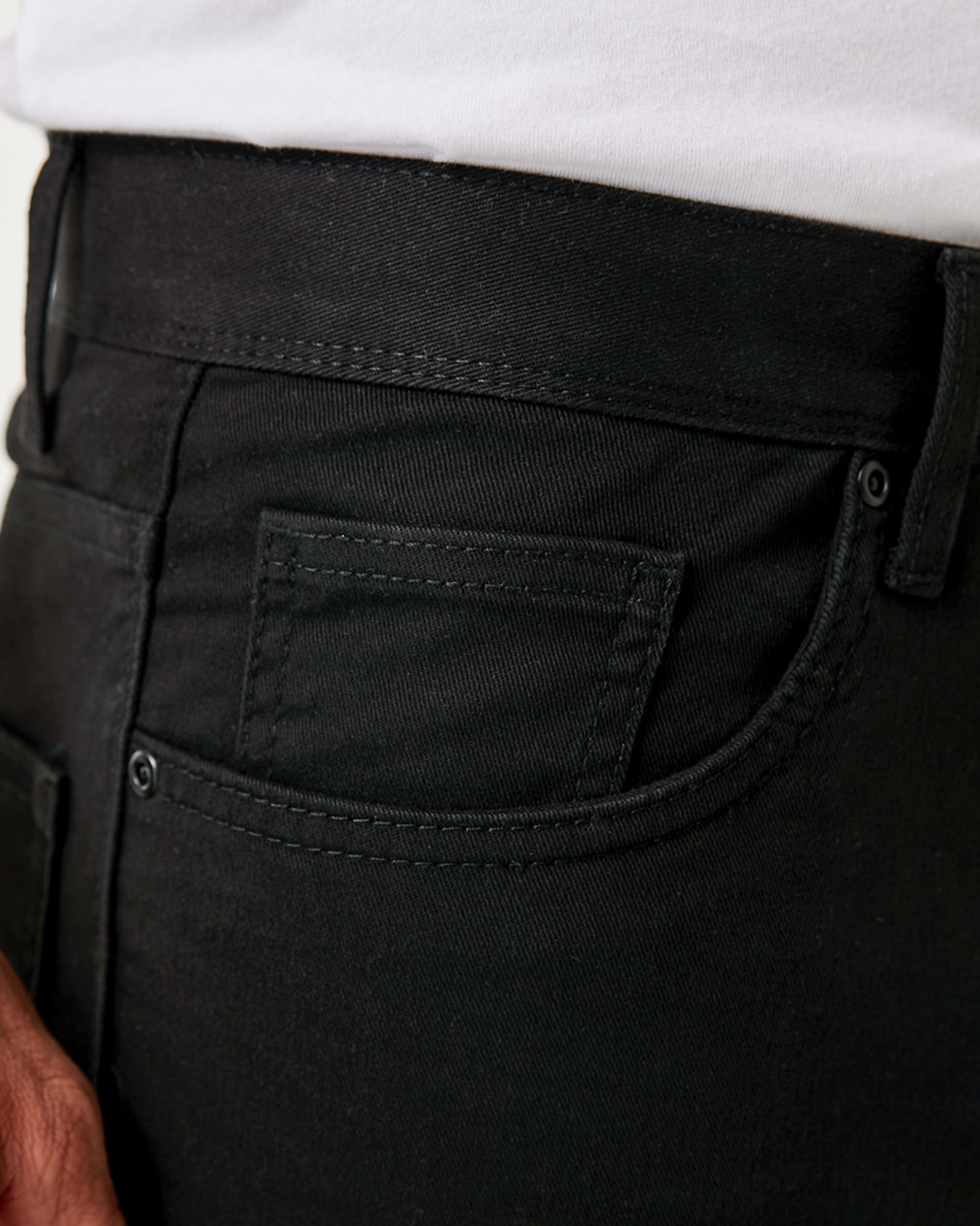 5 Straight Stretch Jeans SOLID BLACK, 5 of 5