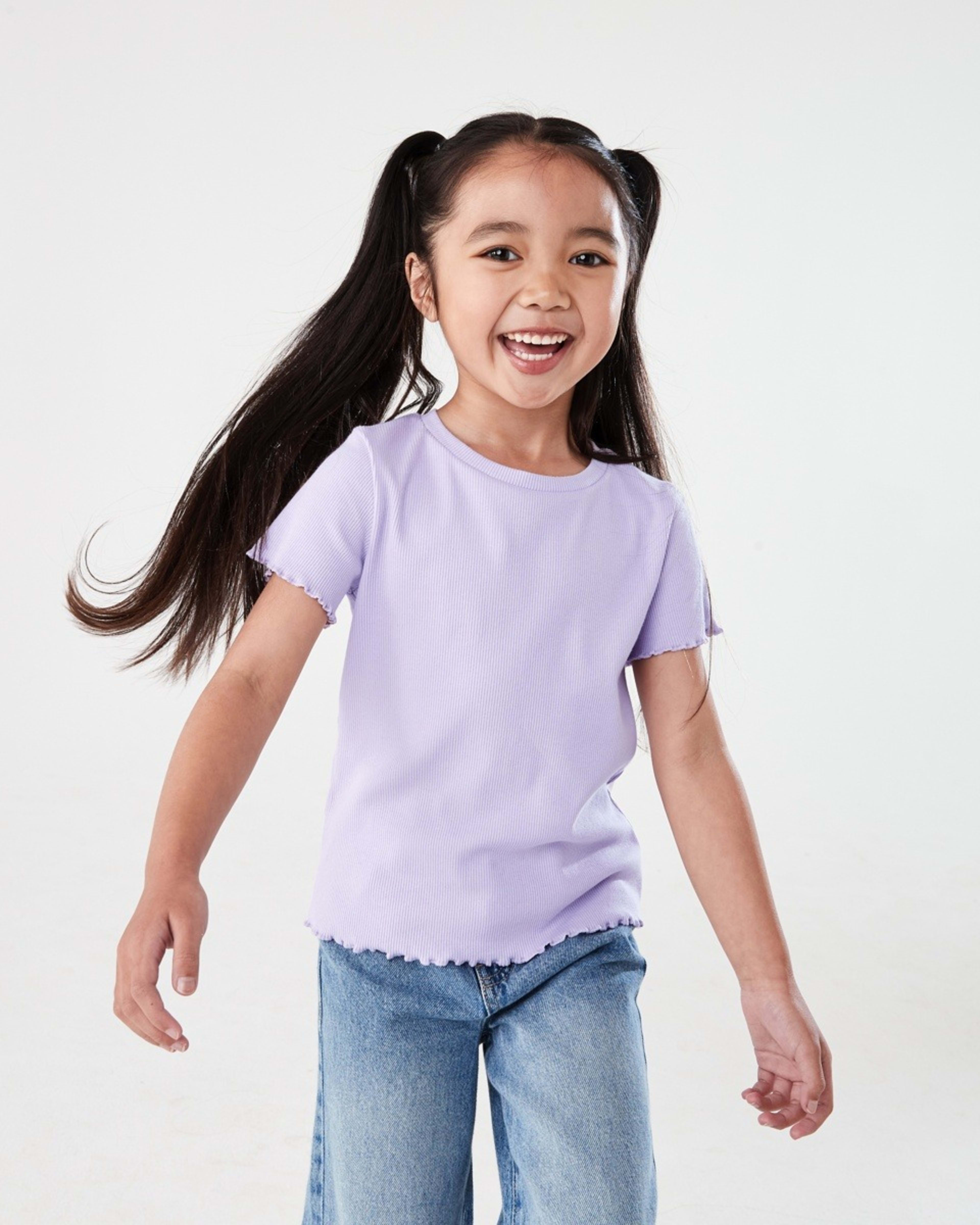 1 Short Sleeve Rib T-shirt PASTEL LILAC, 1 of 8