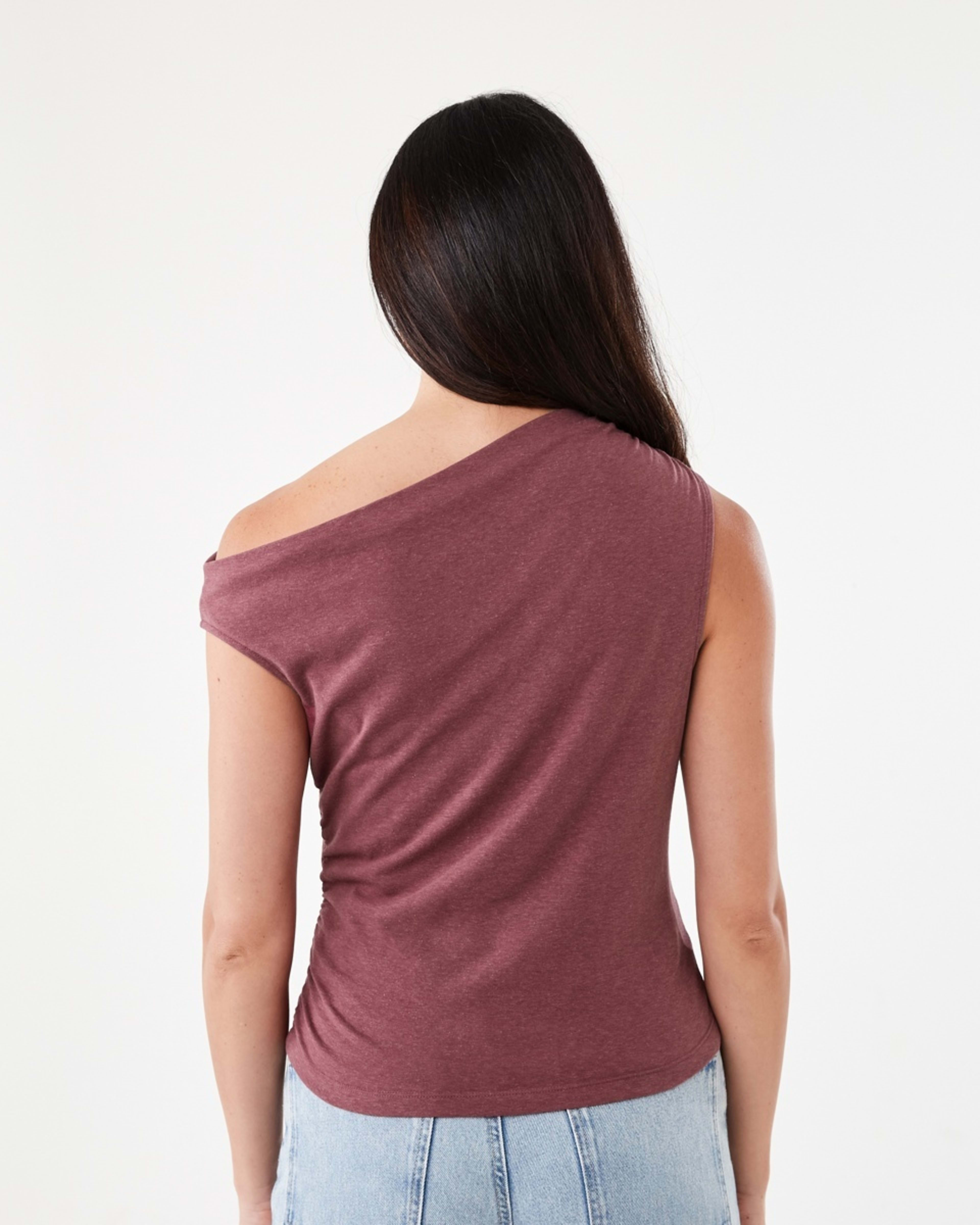 3 Short Sleeve Ruched Detail Top Berry, 3 of 6