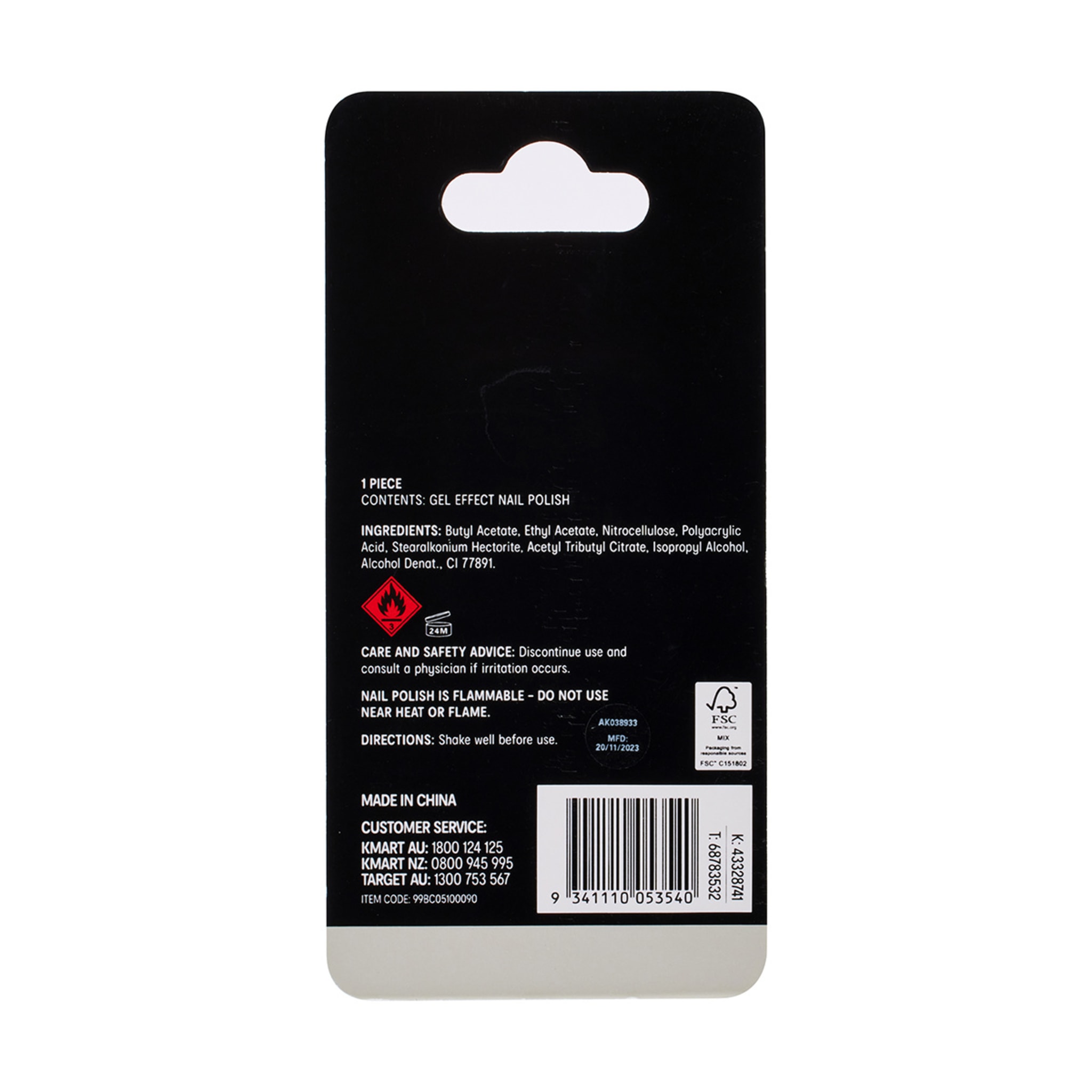 OXX Cosmetics Gel Effect Nail Polish Snow Kmart