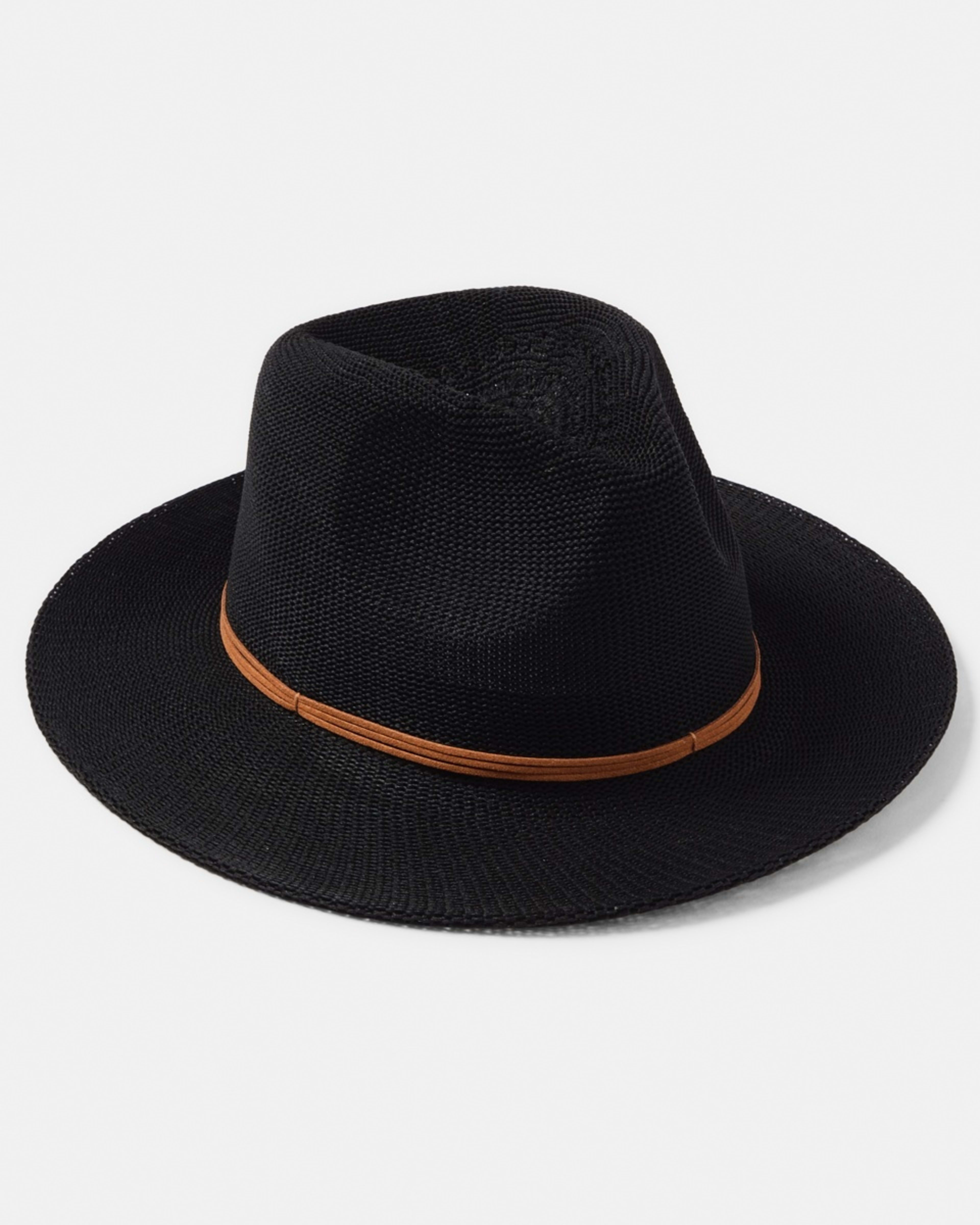 1 Metal Trim Fedora Hat BLACK