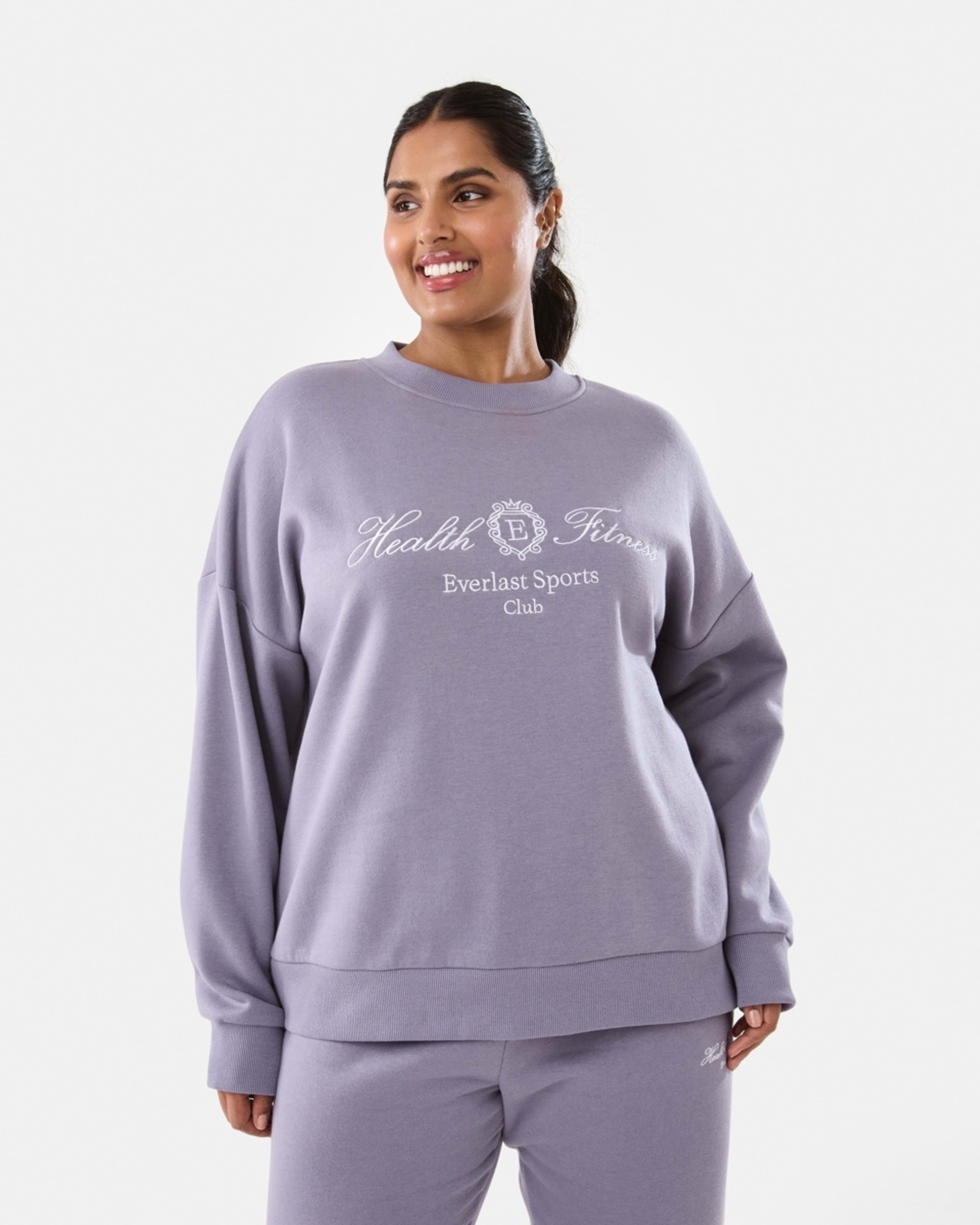 3 Everlast Womens Street Oversized Crew Sweatshirt Dusk, 3 of 8