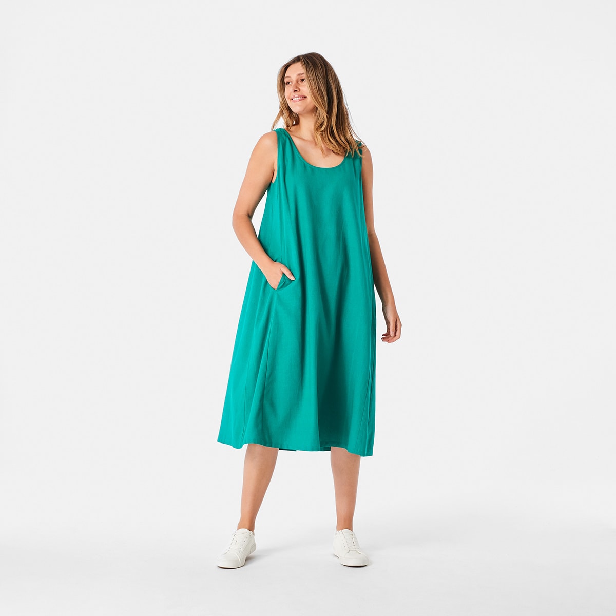 Sleeveless Scoop Back Midi Dress - Kmart