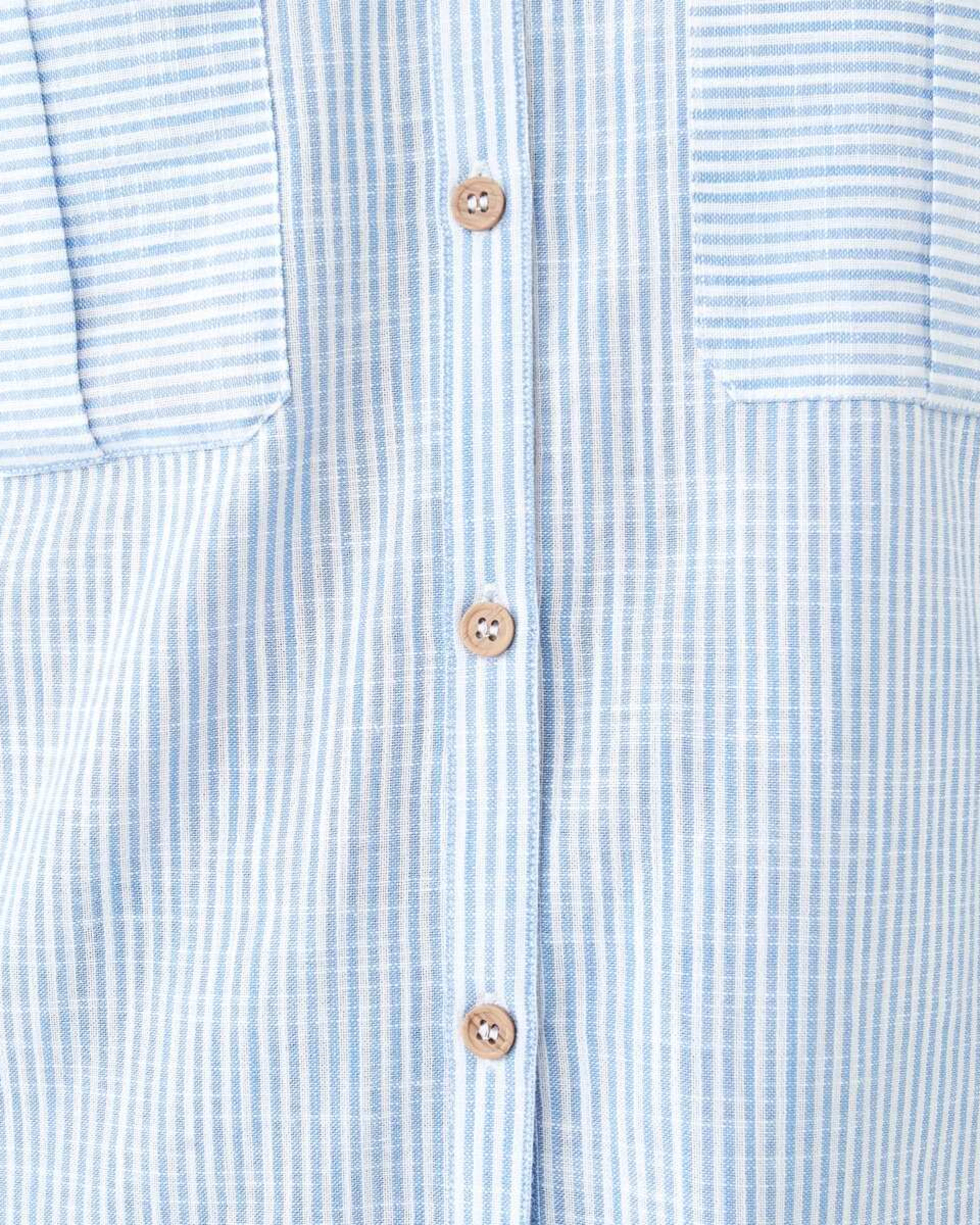 7 Long Roll Sleeve Cotton Shirt Ocean Strp, 7 of 8