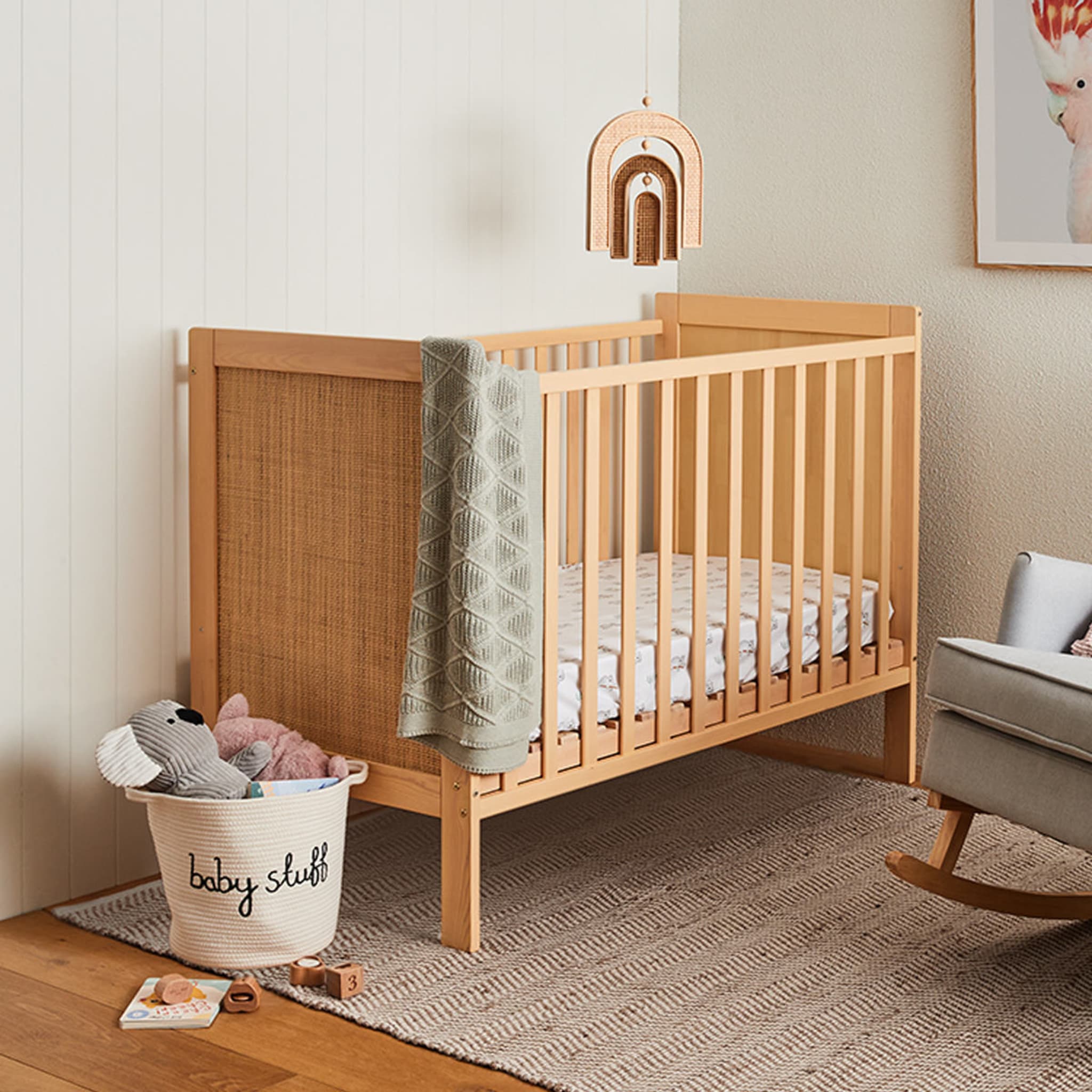 Rattan Wooden Cot Kmart