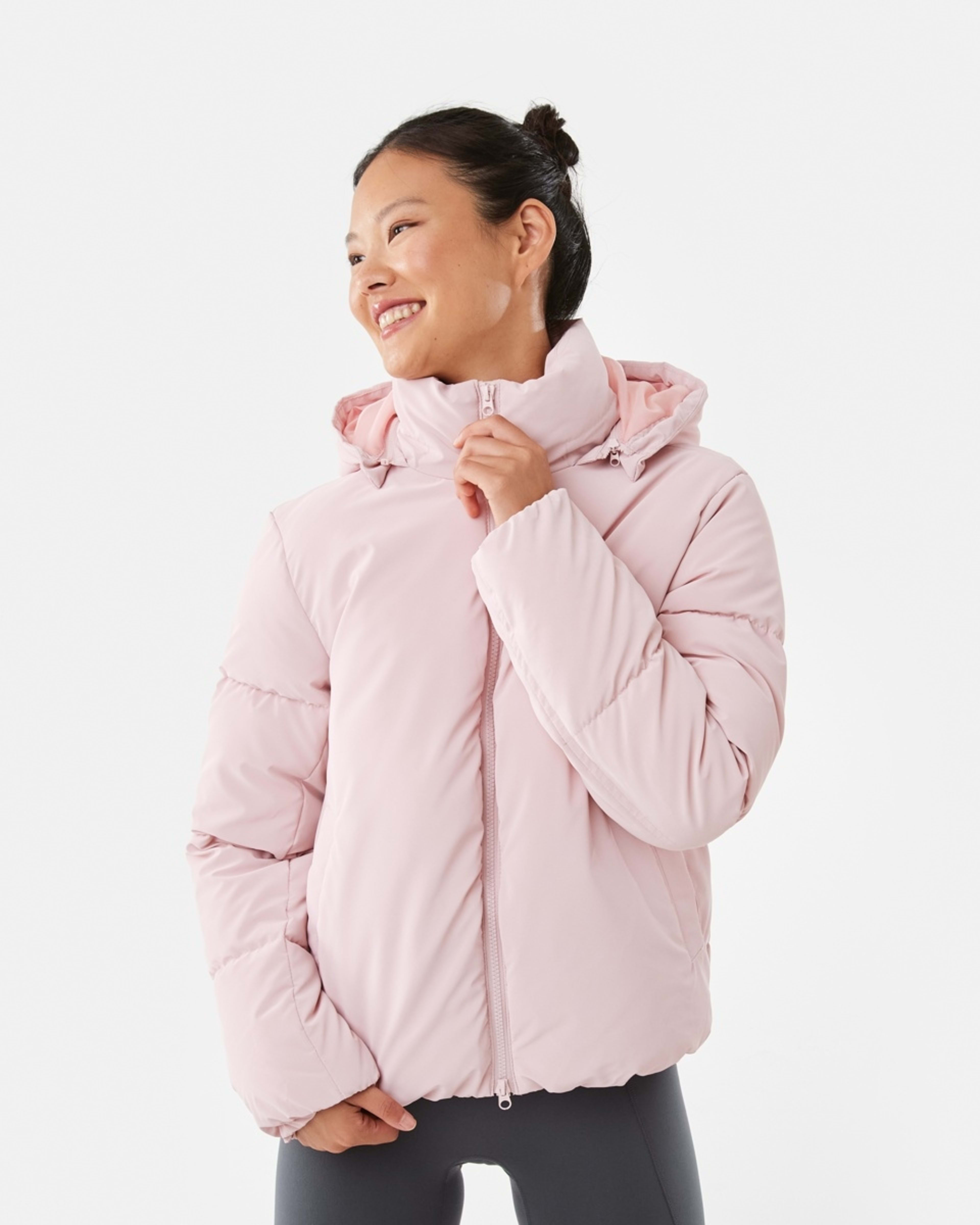 2 Active Womens Mid Length Puffer Jacket Qurtz Pink, 2 of 8