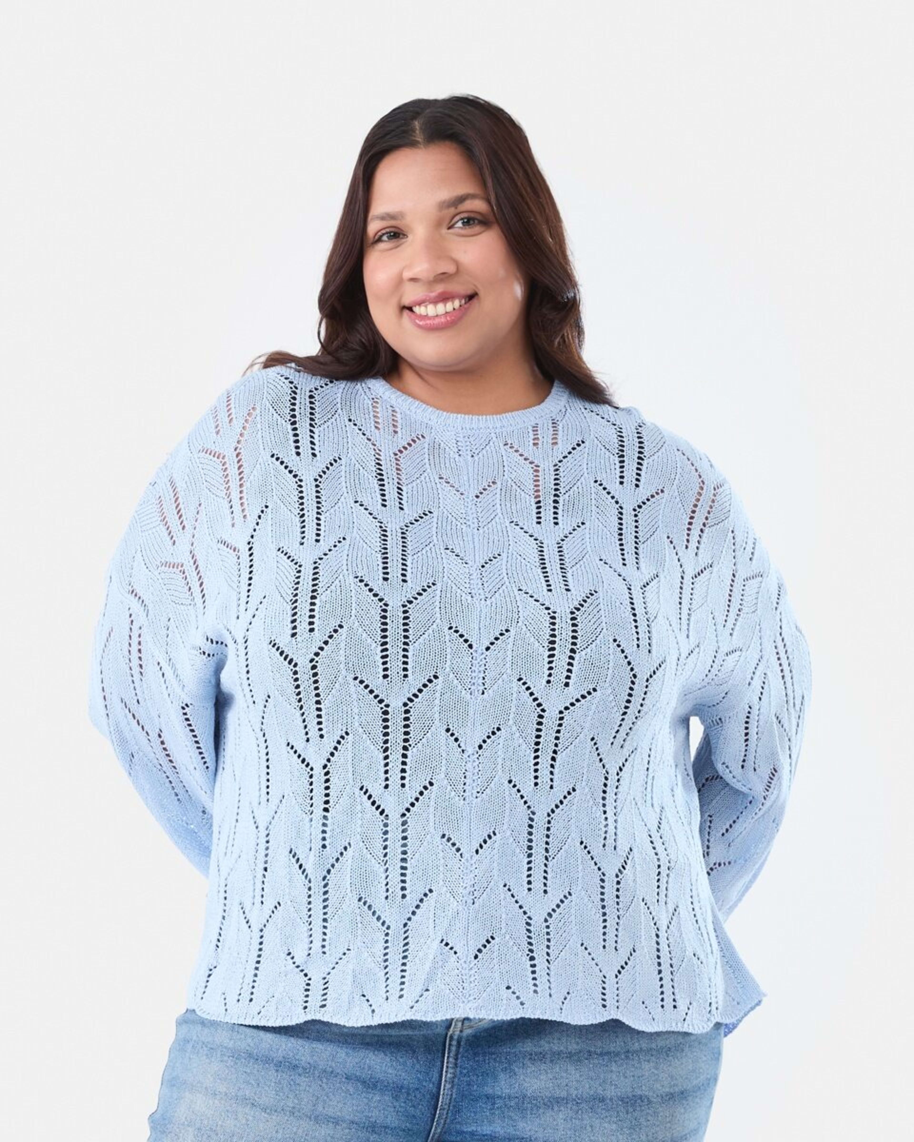 1 Curve Crochet Batwing Jumper BRUNI BLUE