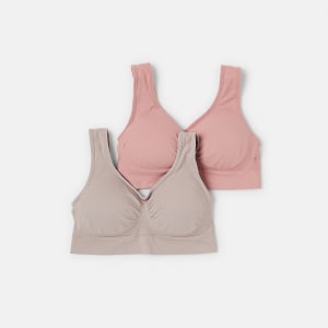 2 Pack Maternity Wirefree Crossover Crop Top - Kmart