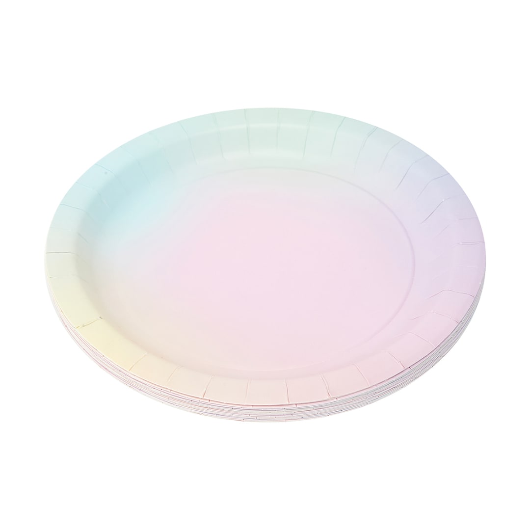 16 Pack Pastel Ombre Paper Plates Kmart