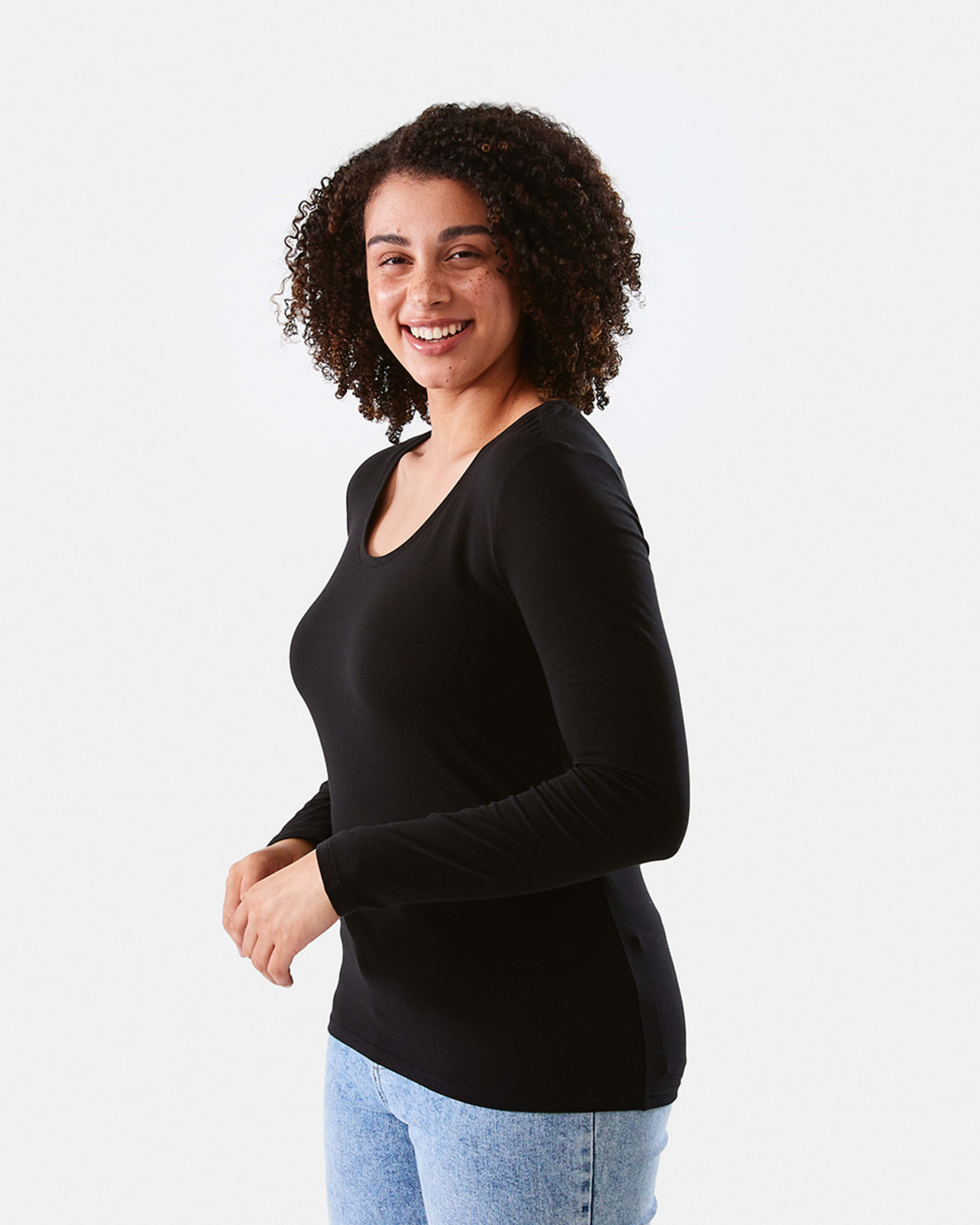 2 Long Sleeve Stretch T-shirt Black, 2 of 6