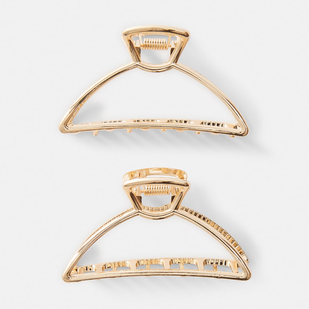 2 Pack Gold Tone Metal Hair Clips Kmart
