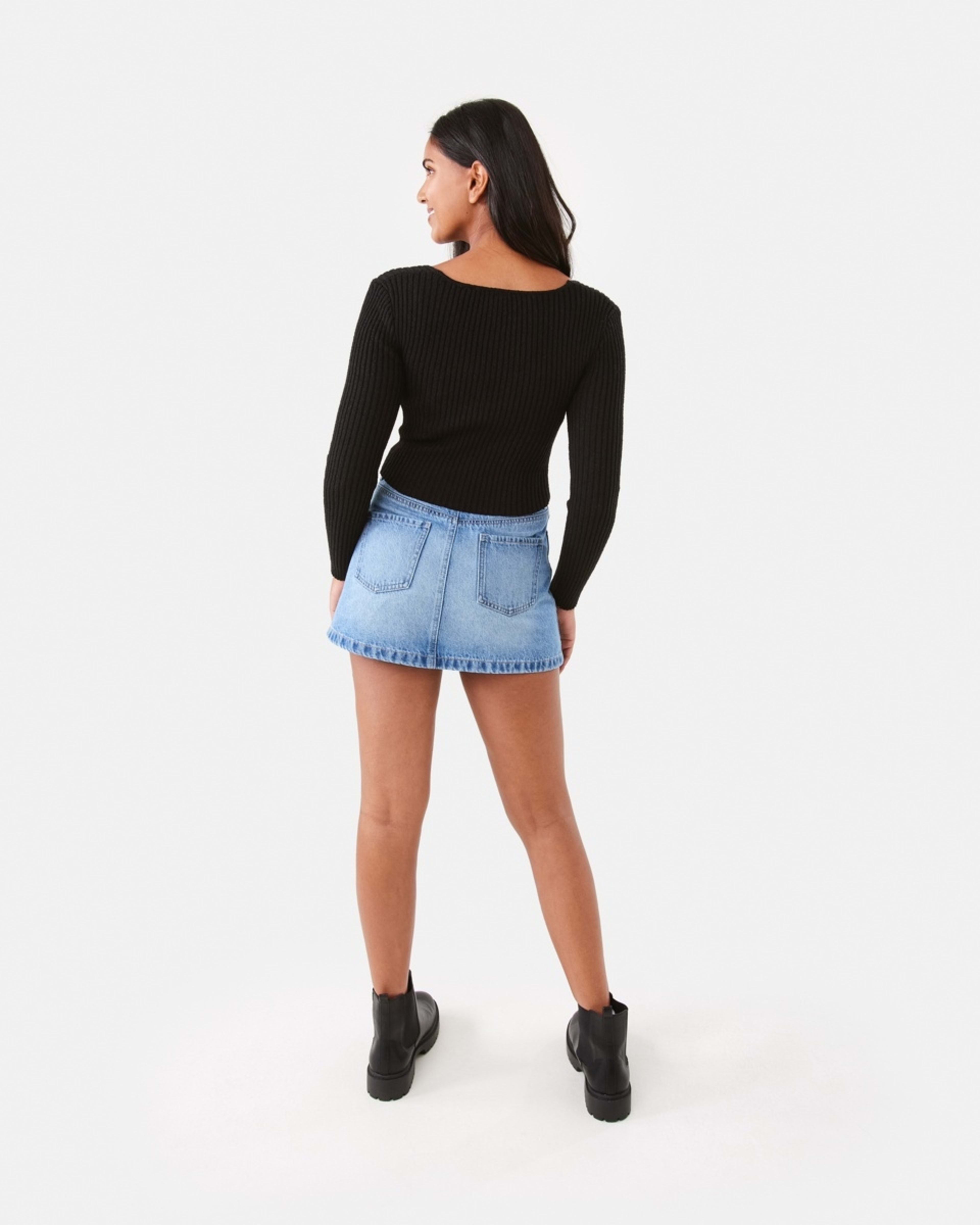 6 Lace Up Crop Jumper Black, 6 of 8