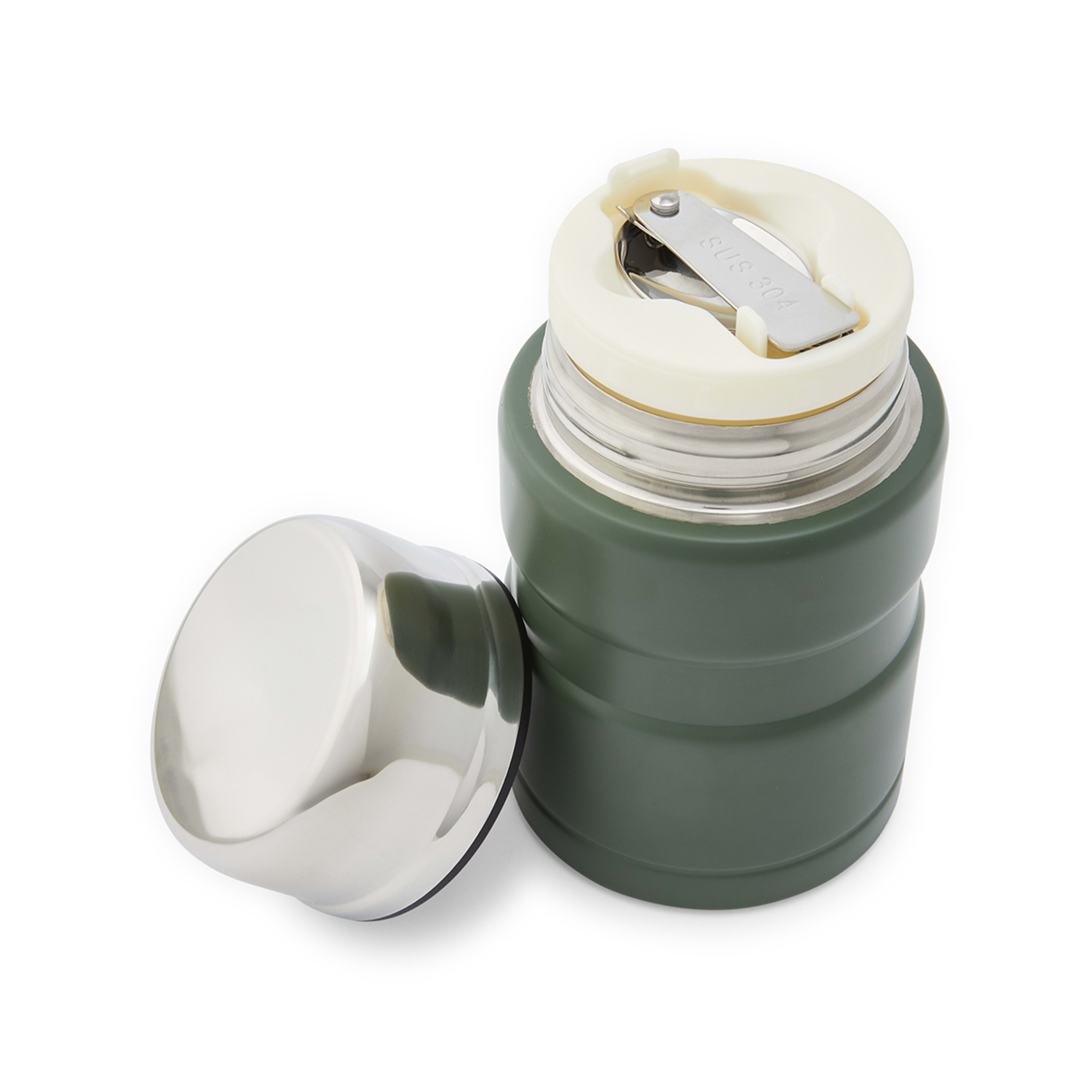 490ml Olive Food Flask with Spoon Kmart