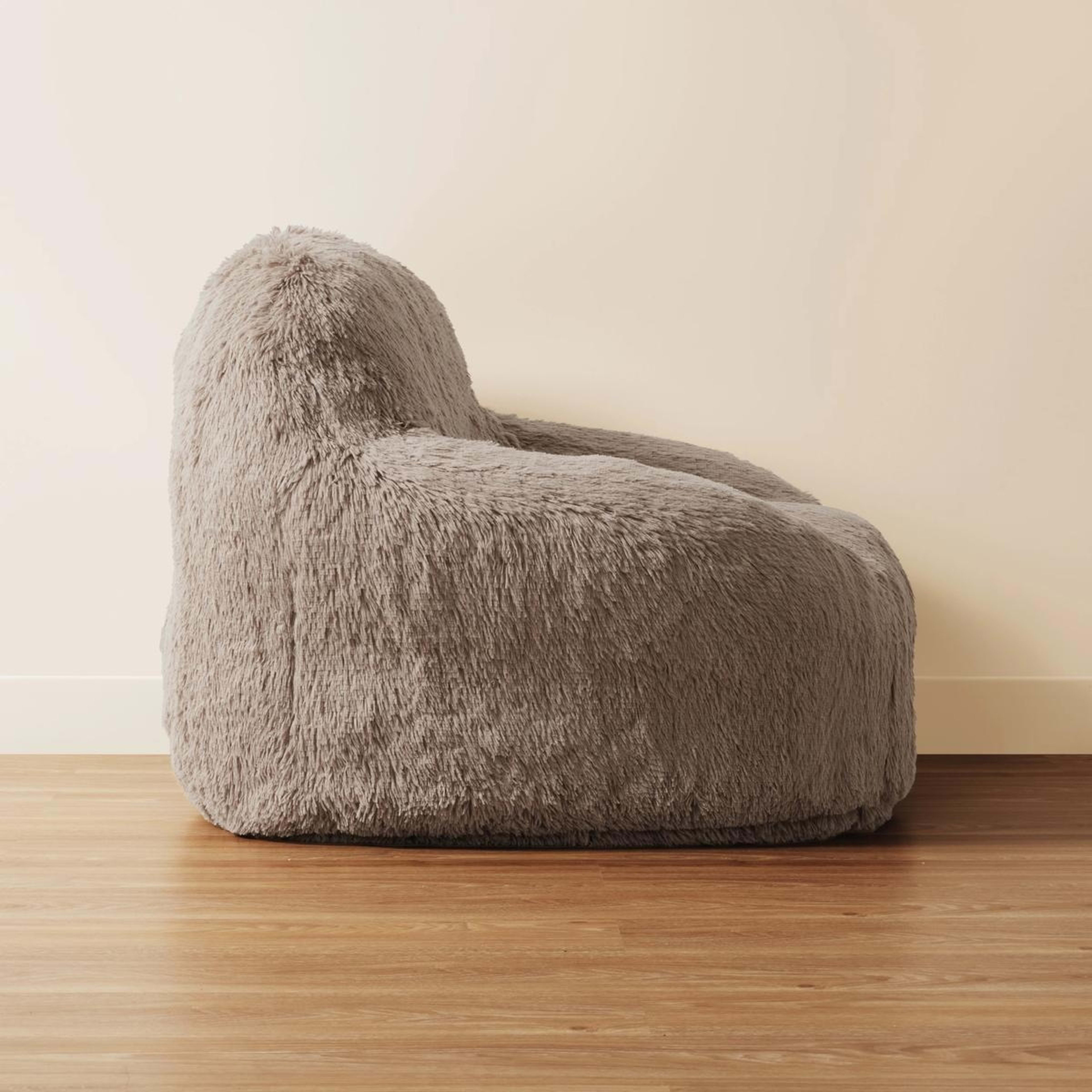 4 Faux Fur Taupe Expanding Chair, 4 of 6