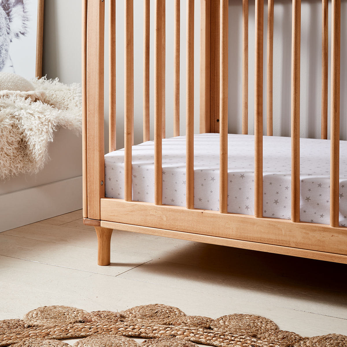 Wooden Cot in Oak Colour Kmart