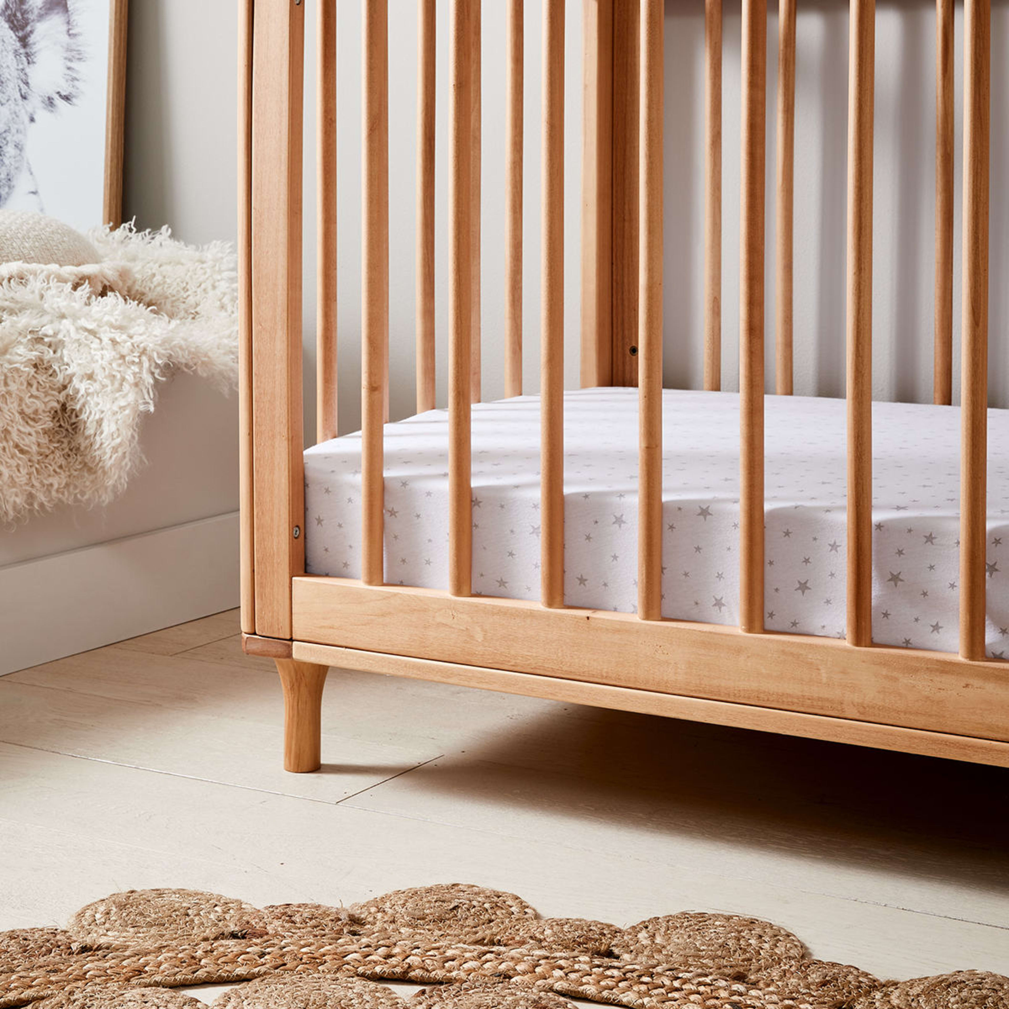 Wooden Cot in Oak Colour Kmart