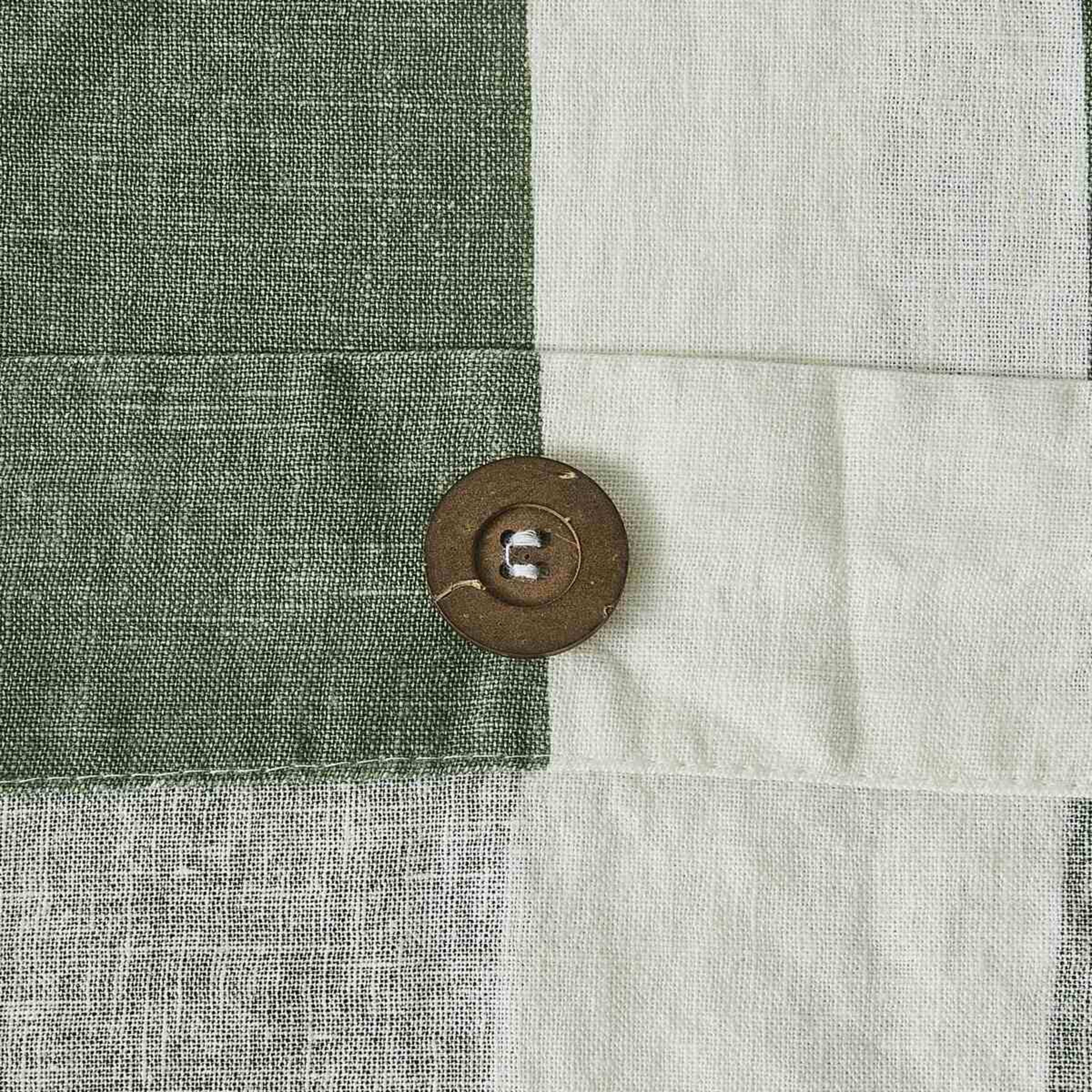 6 Stripe Linen Cotton Quilt Cover Set - Super King Bed, Forest, 6 of 8