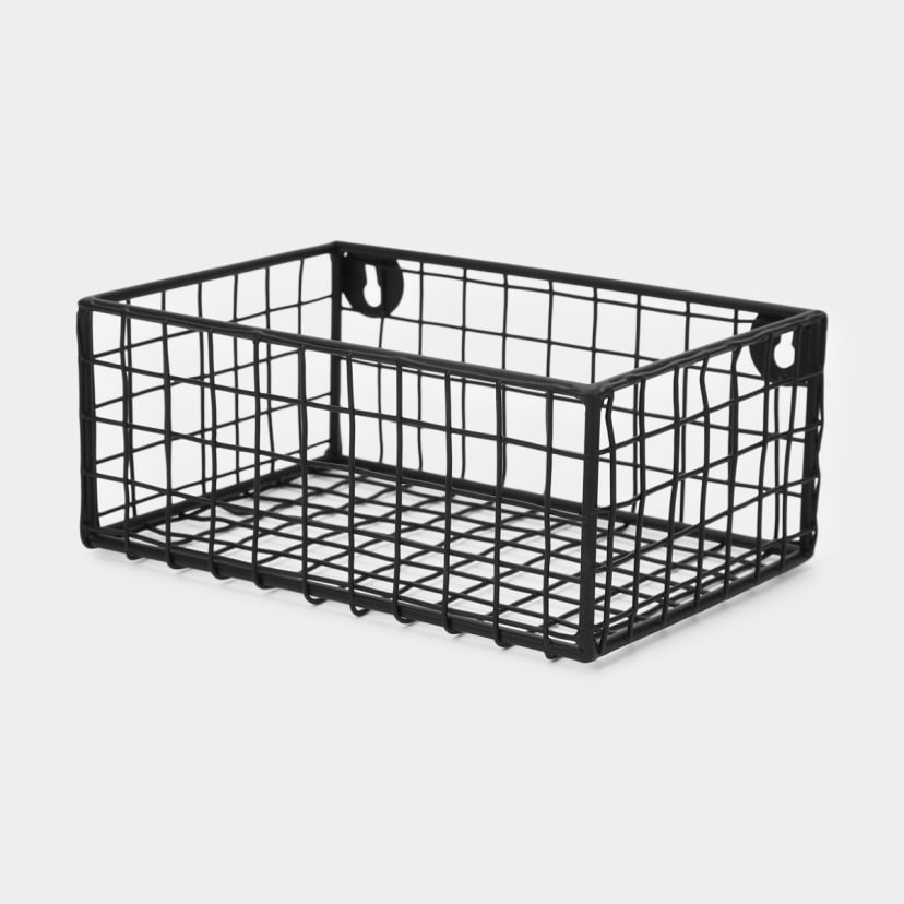 Set of 3 Metal Shelf Baskets Black Kmart