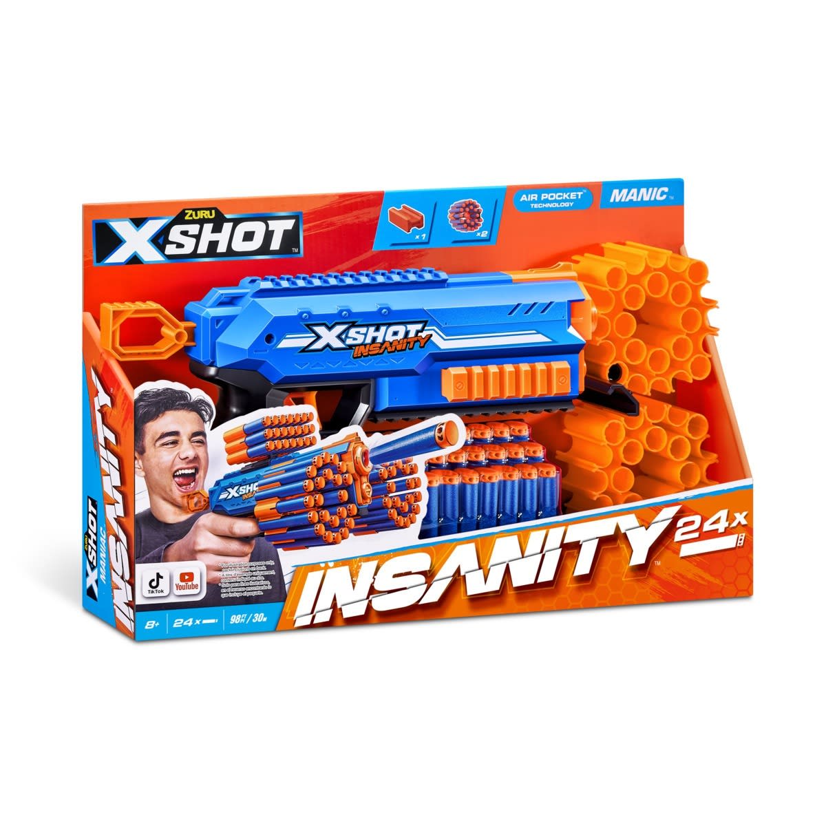 Zuru X-Shot Insanity Manic Blaster 24 Darts - Kmart